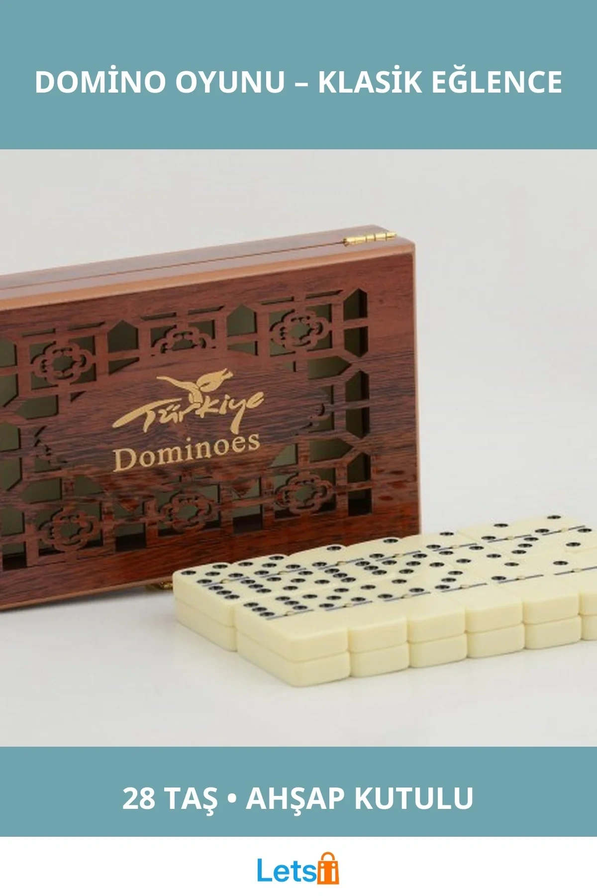 Ahşap Kutulu Klasik Domino Oyunu Eğlenceli ve Stratejik