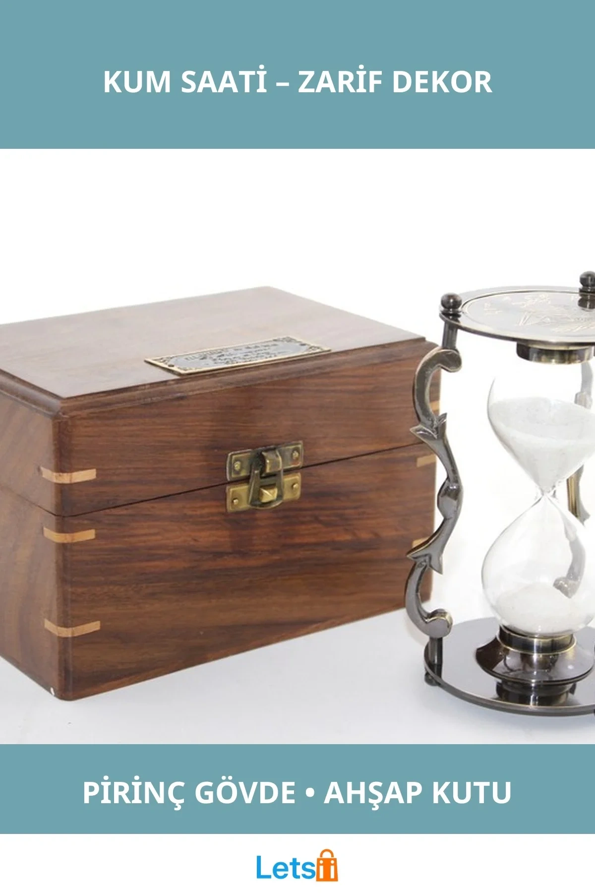 Ahşap Kutulu Pirinç Klasik Kum Saati