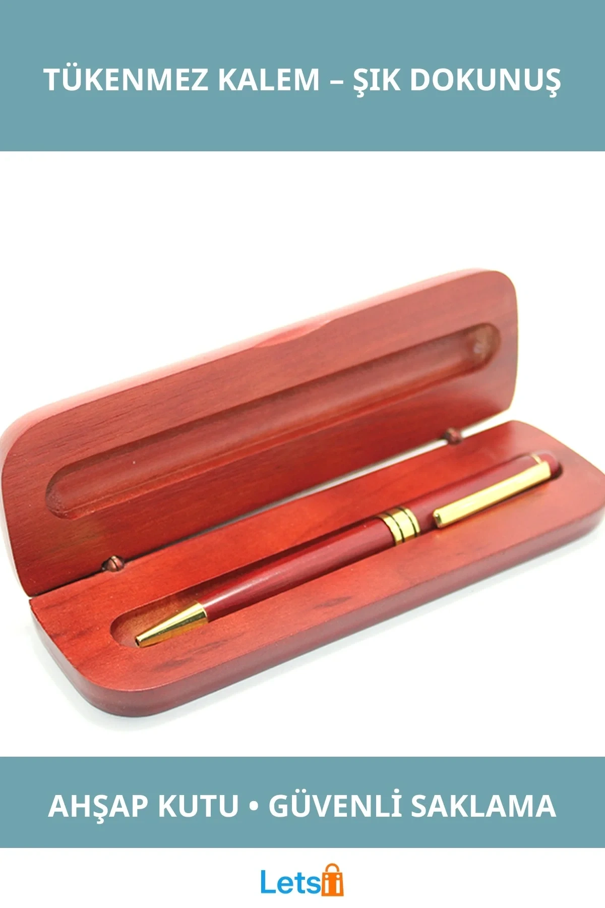 Ahşap Kutulu Şık ve Dayanıklı Tükenmez Kalem