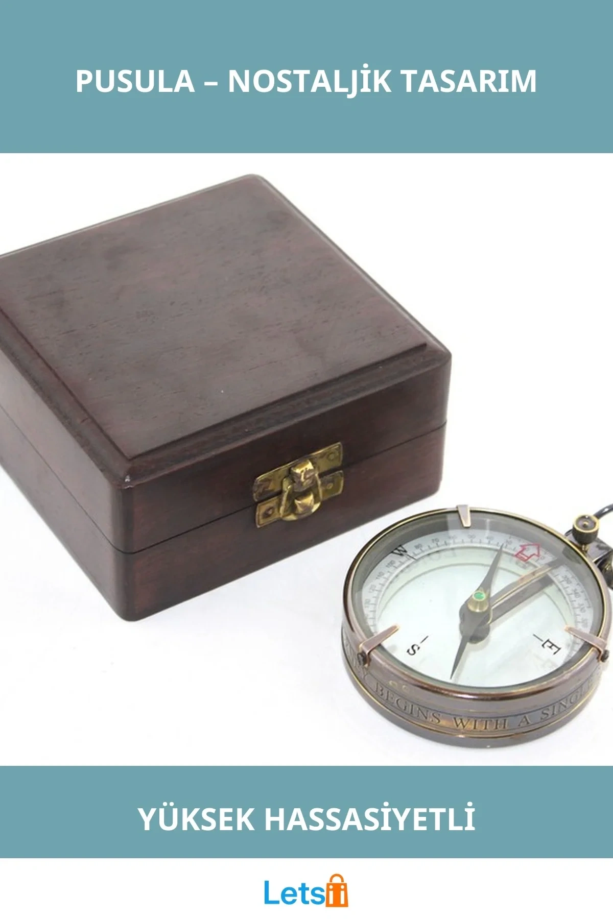 Ahşap Kutulu Yüksek Hassasiyetli Pirinç Pusula