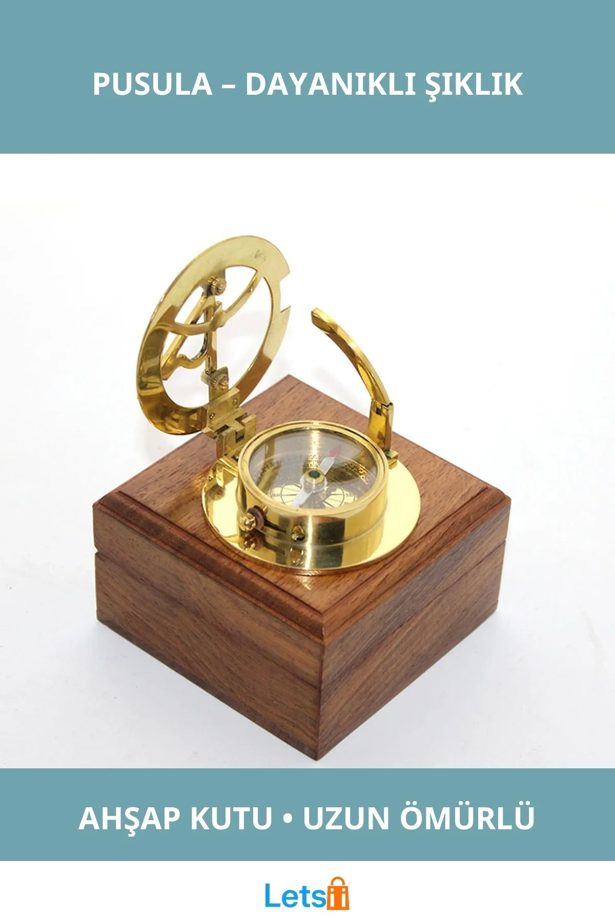 Ahşap Kutulu Zarif Pusula Model 10