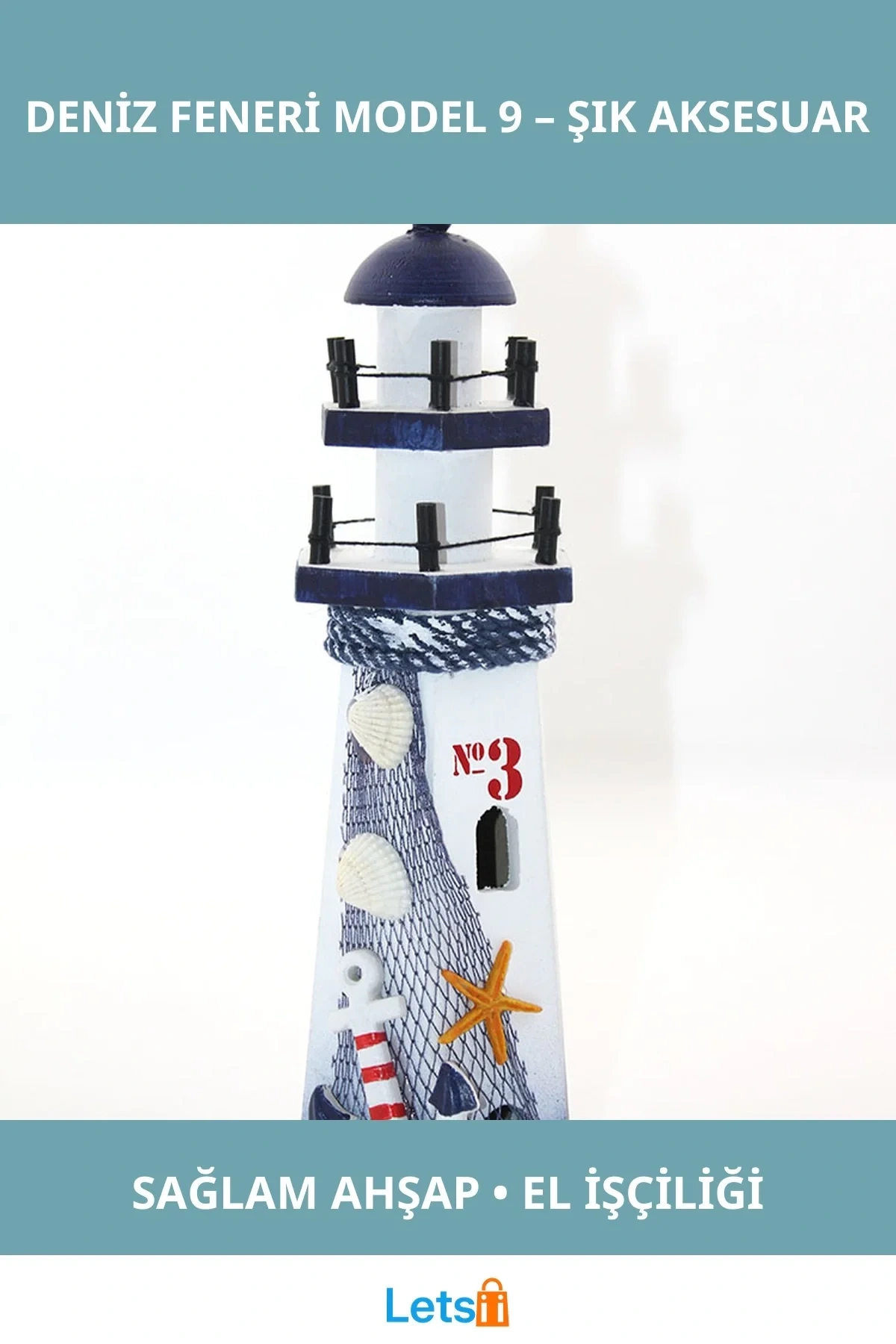 Ahşap Marin Deniz Feneri Dekoratif Aksesuar