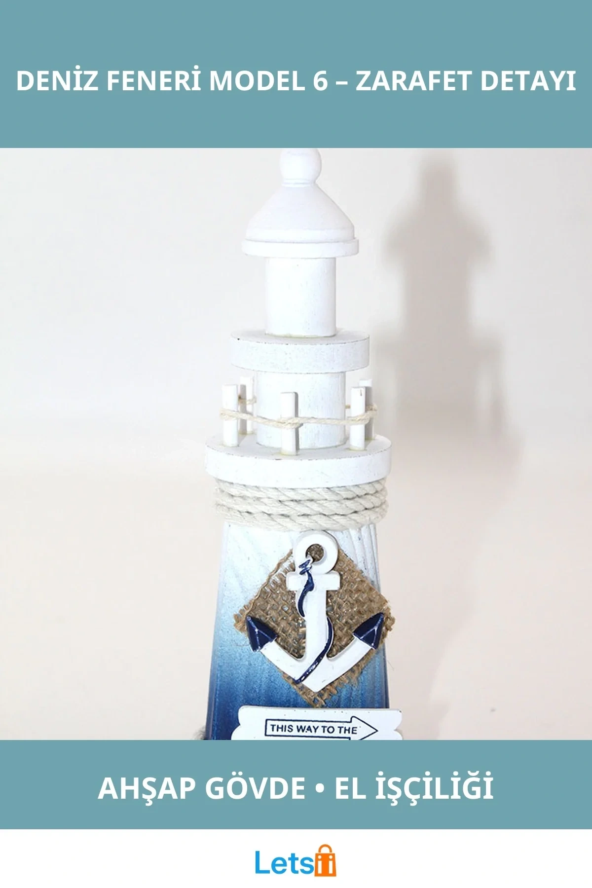 Ahşap Marin Deniz Feneri Şıklığında Dekoratif Aksesuar