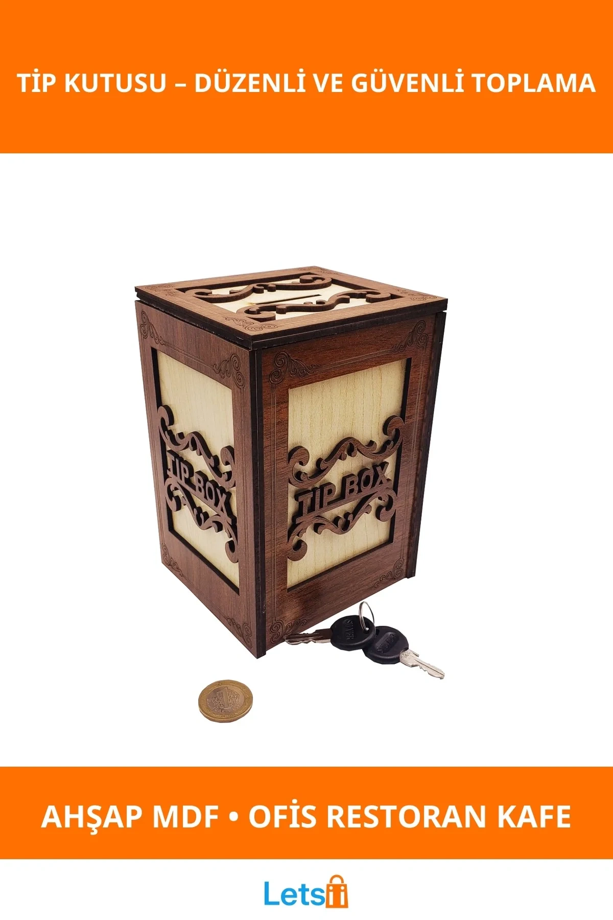 Ahşap MDF Tip Box Kutusu Şık ve Güvenli Para Saklama