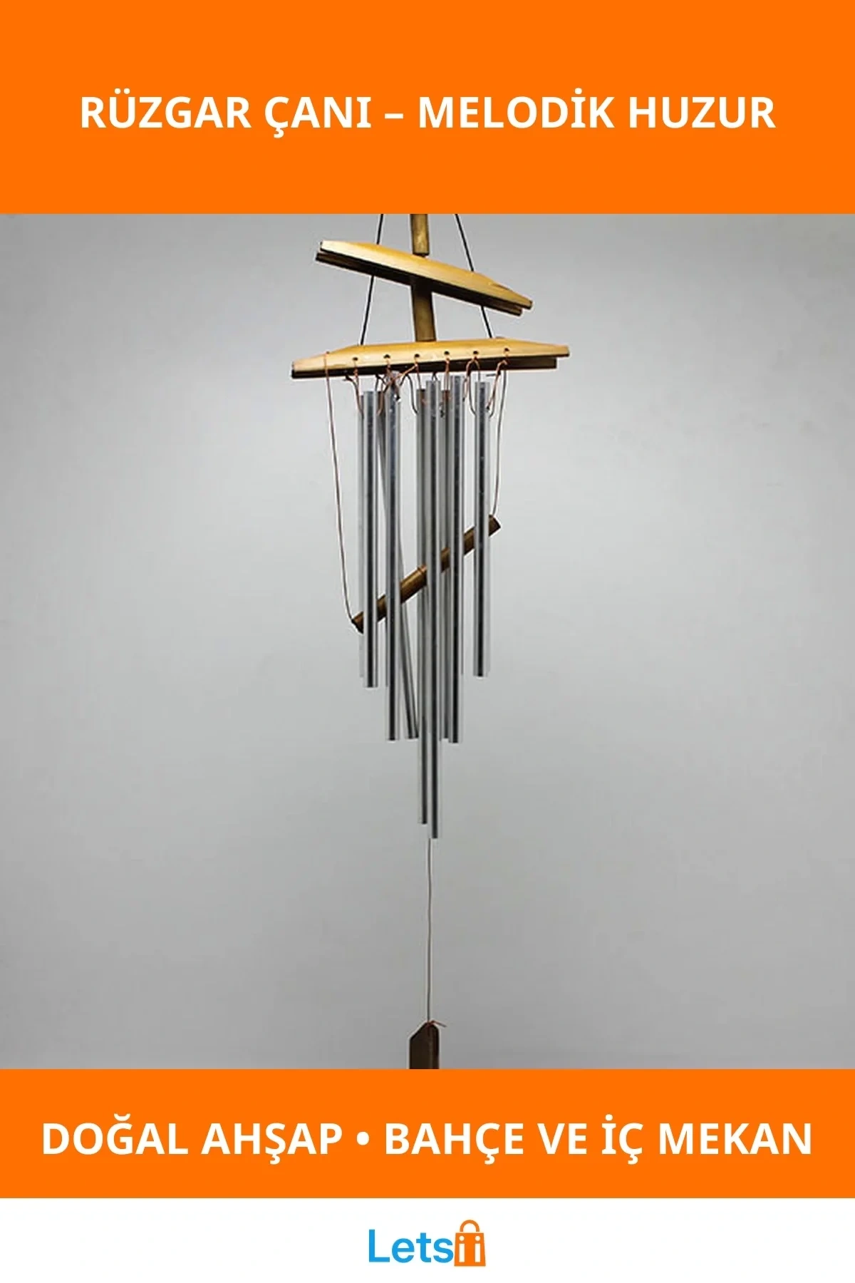 Ahşap Melodik Rüzgar Çanı No:2 Estetik ve Fonksiyonel Dekorasyon