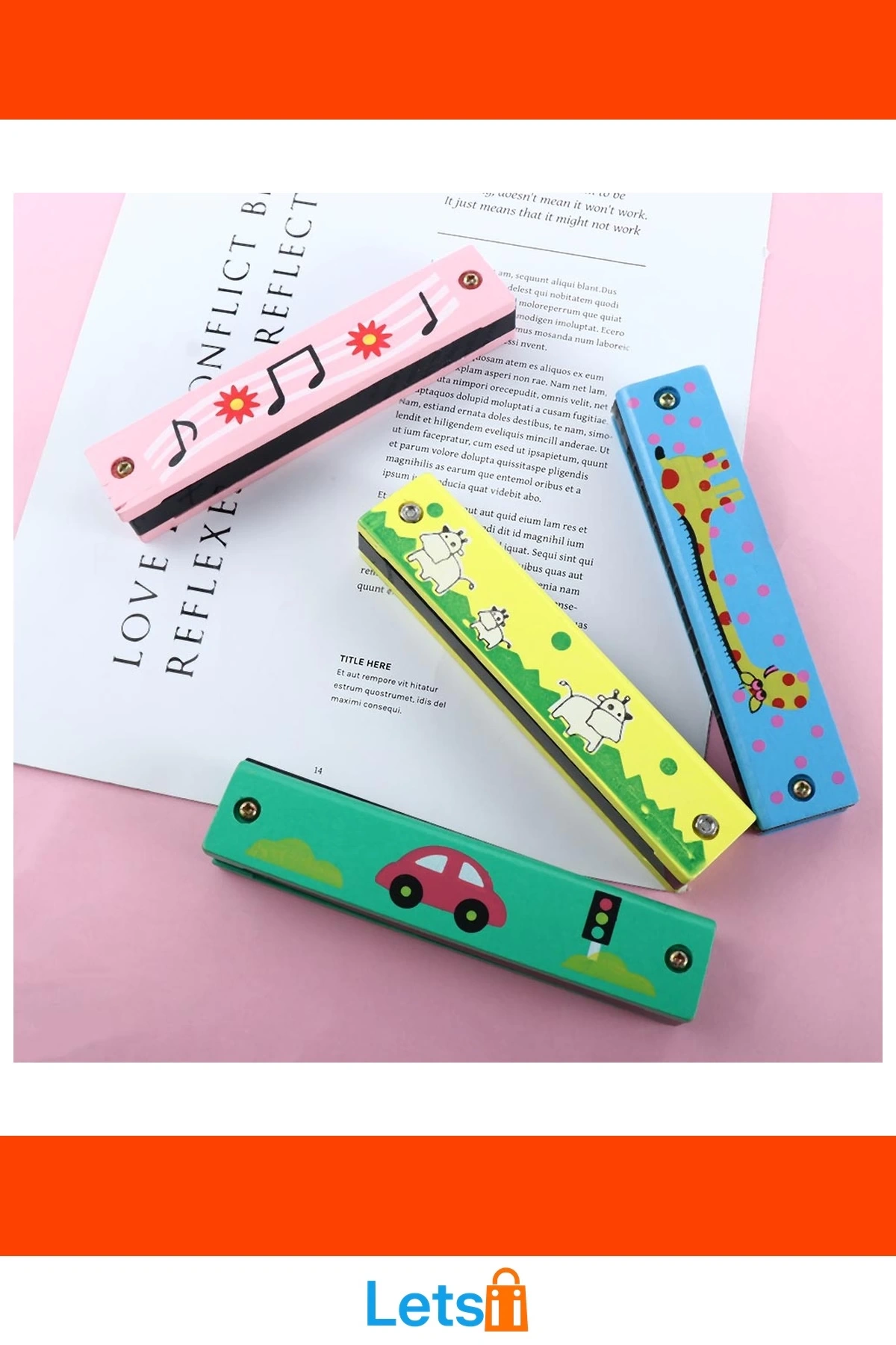 Ahşap Mızıka Renkli Eğlenceli Müzik Aleti