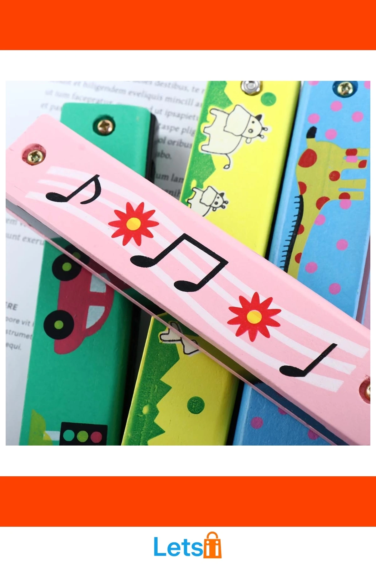 Ahşap Mızıka Renkli Eğlenceli Müzik Aleti