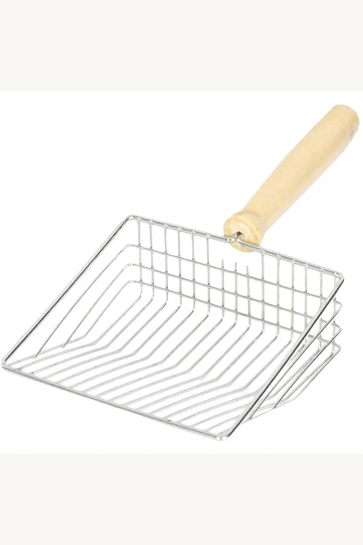Ahşap Saplı Metal Kedi Kumu Temizleme Küreği