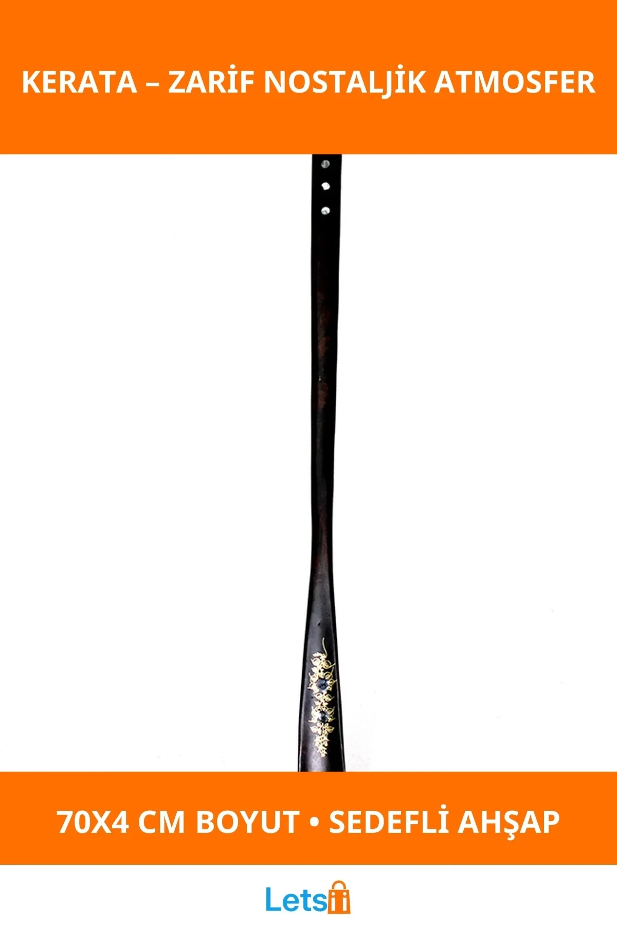 Ahşap Sedefli Kerata 70x4 cm Dekoratif Aksesuar