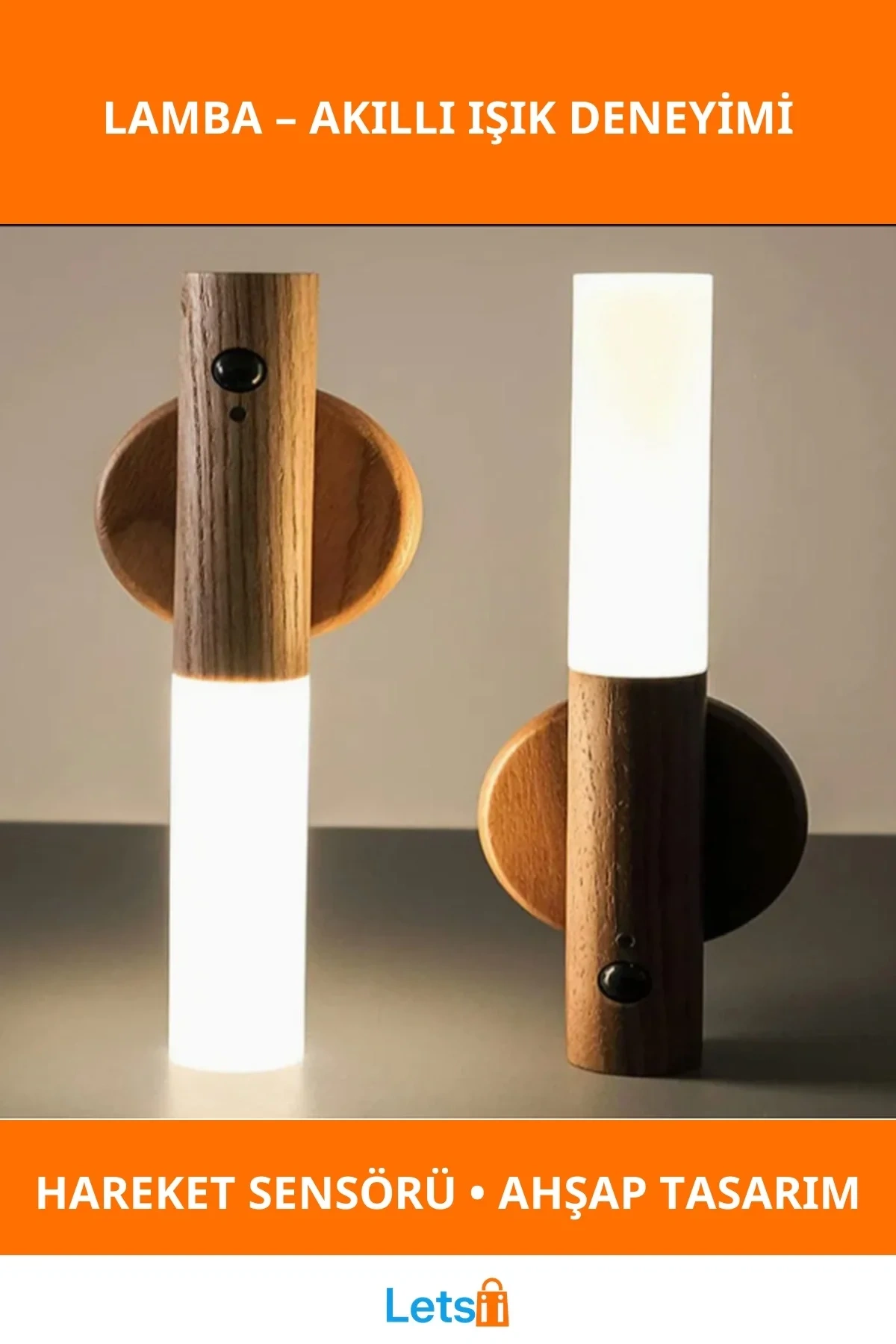 Akıllı Sensörlü Ahşap Tasarımlı Lamba