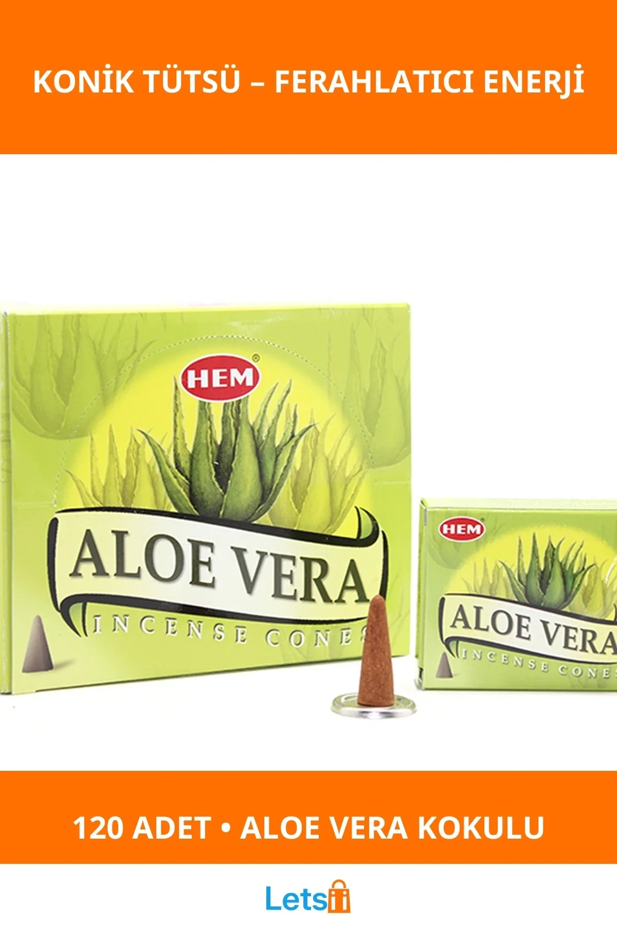 Aloe Vera Aromalı Rahatlatıcı Konik Tütsü 12 Paket