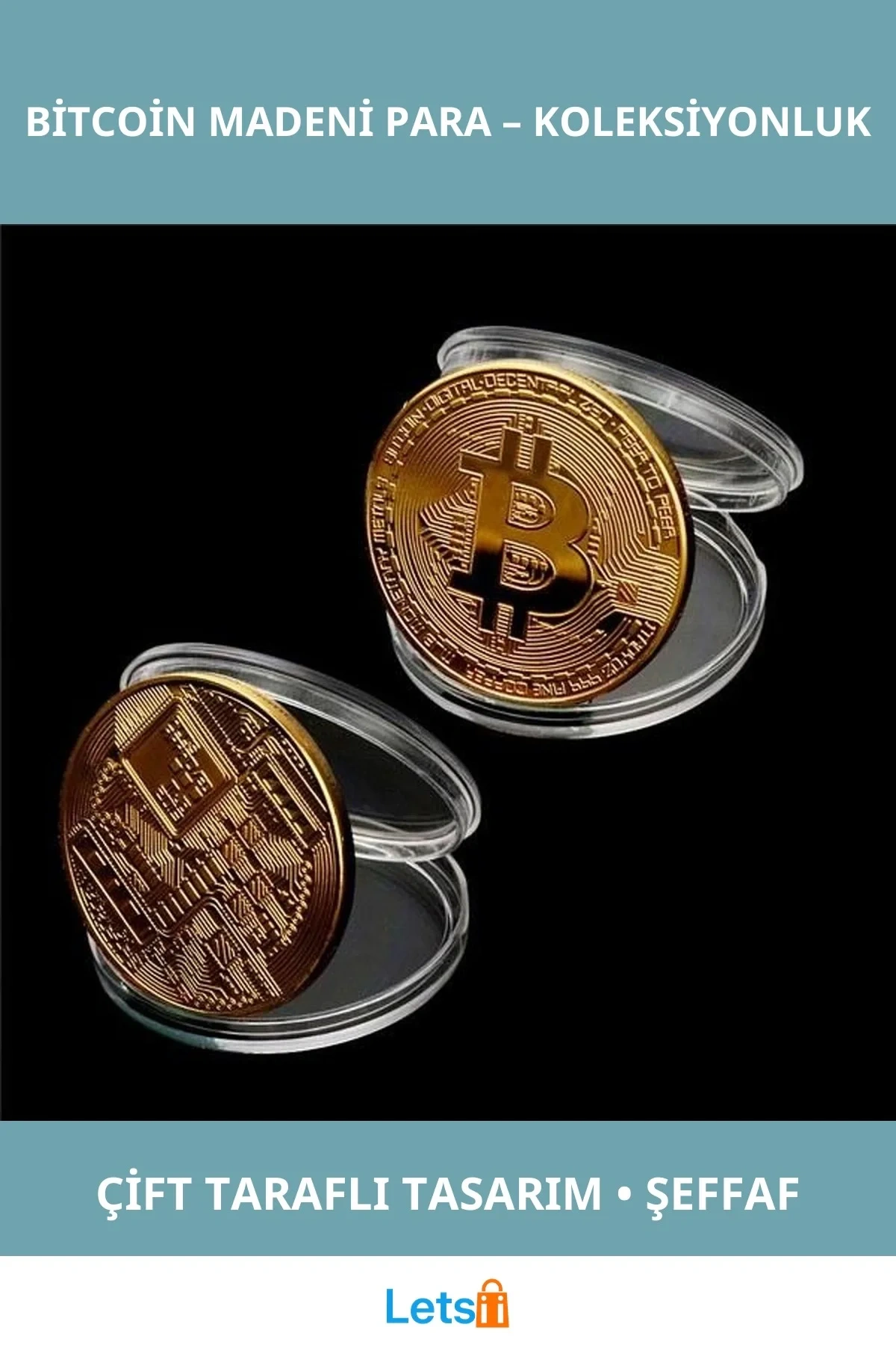 Altın Görünümlü Bitcoin Madeni Para Koleksiyonluk Ürün
