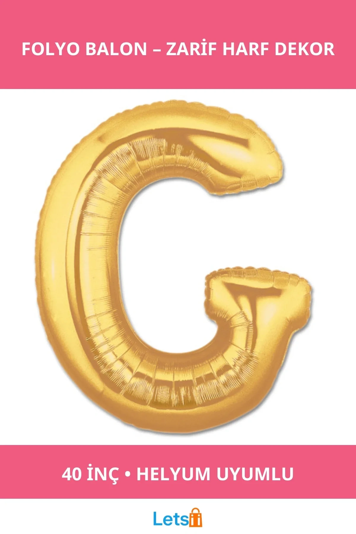 Altın Renk G Harf Folyo Balon 40 İnç Özel Etkinlikler için