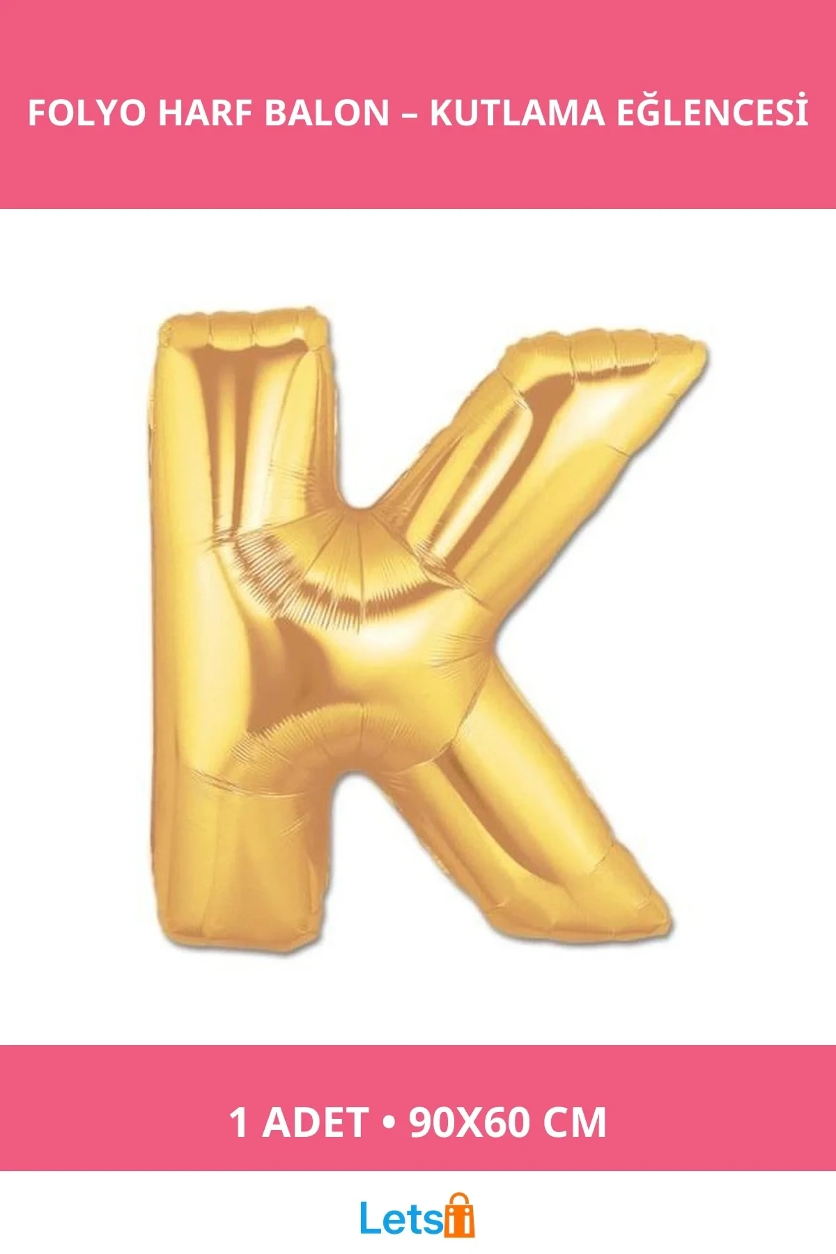 Altın Sarısı 90 cm Folyo Harf Balon Uçan Balon