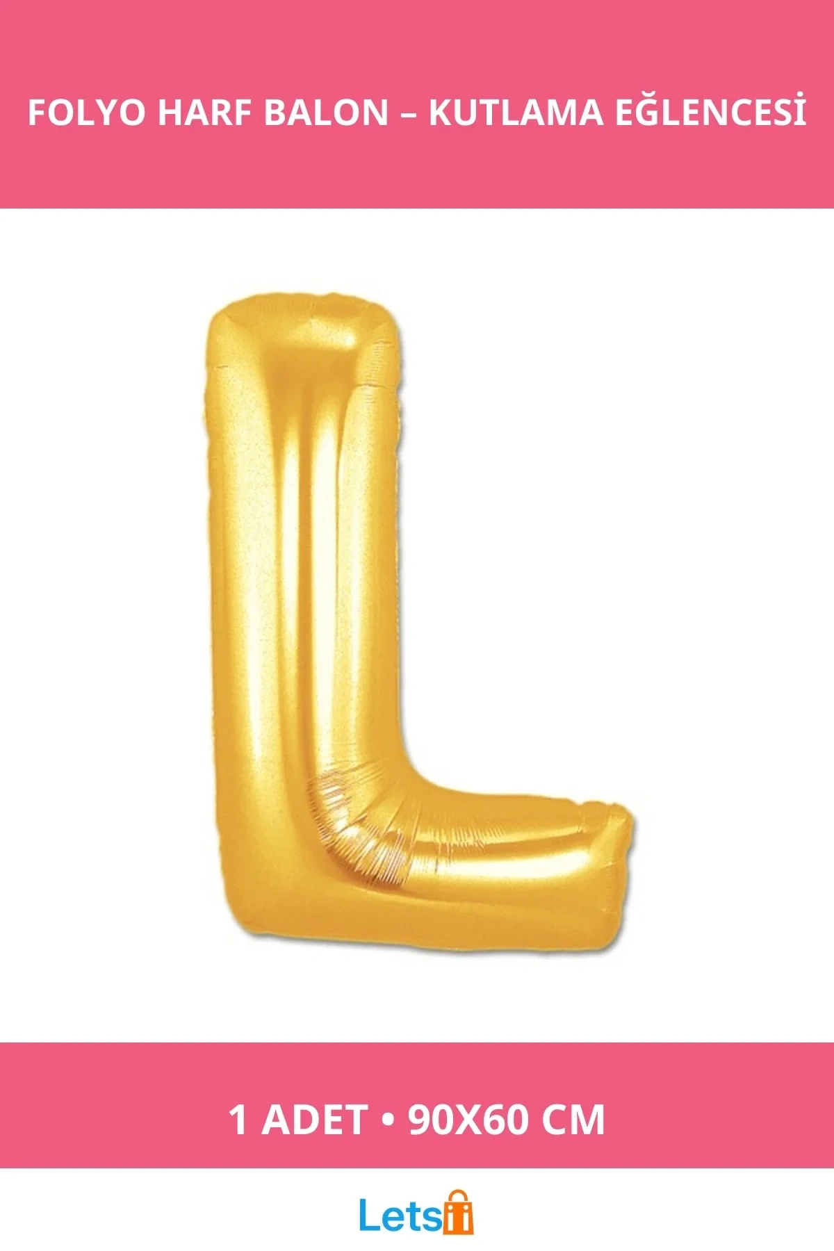 Altın Sarısı Folyo Harf Balon 1 Metre