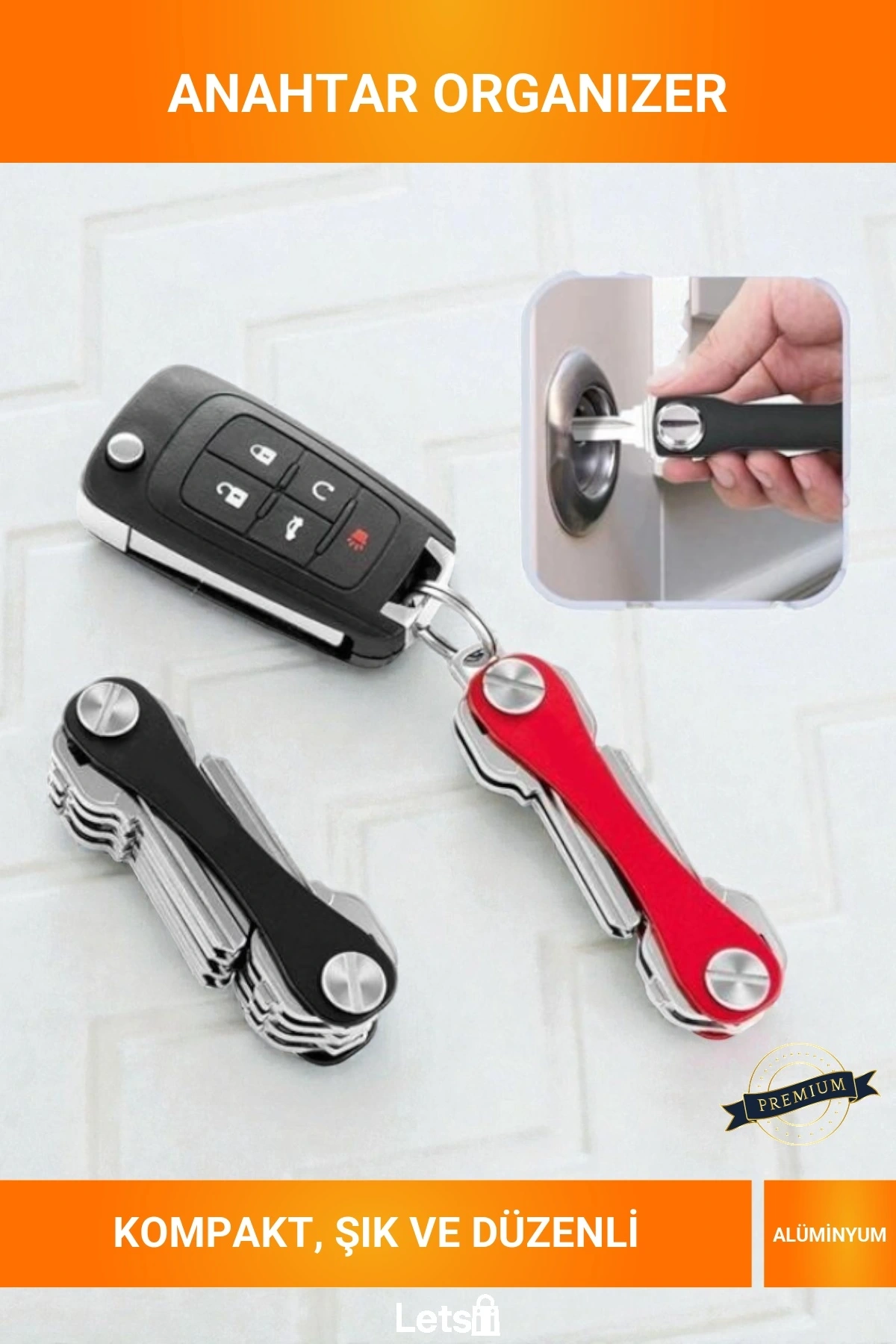 Alüminyum Kompakt Akıllı Sessiz Cep Tipi Anahtar Düzenleyici Organizer