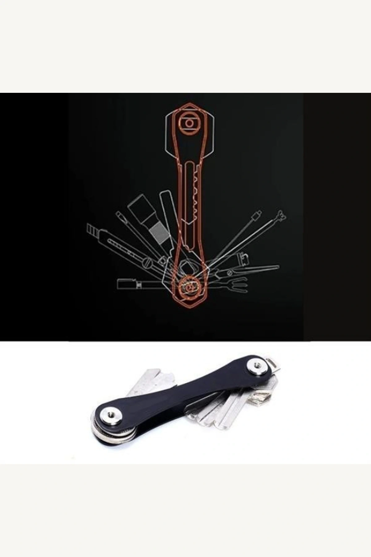 Alüminyum Kompakt Akıllı Sessiz Cep Tipi Anahtar Düzenleyici Organizer