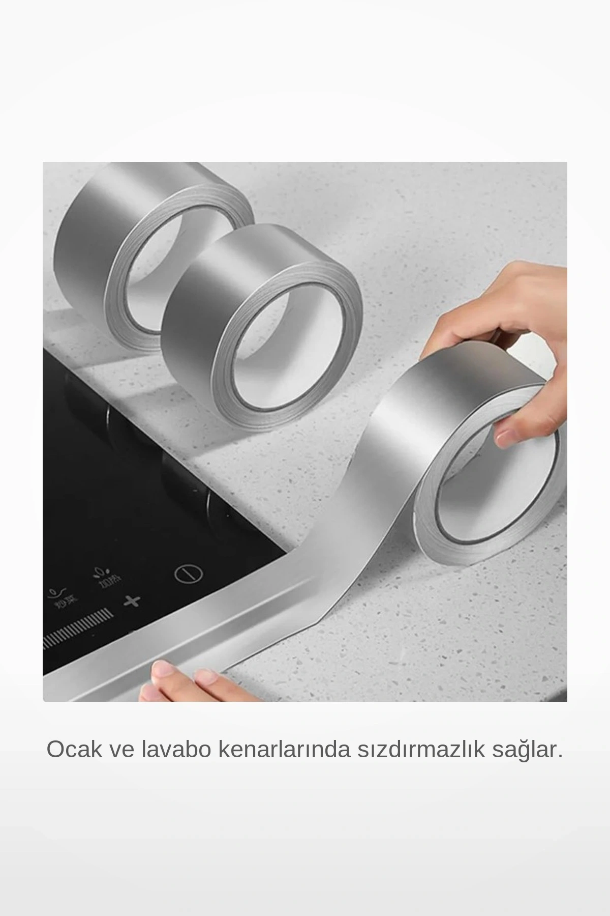 Alüminyum Su Geçirmez Yanmaz Ocak Lavabo Kenar Sızdırmazlık Bandı 3cm x 5m