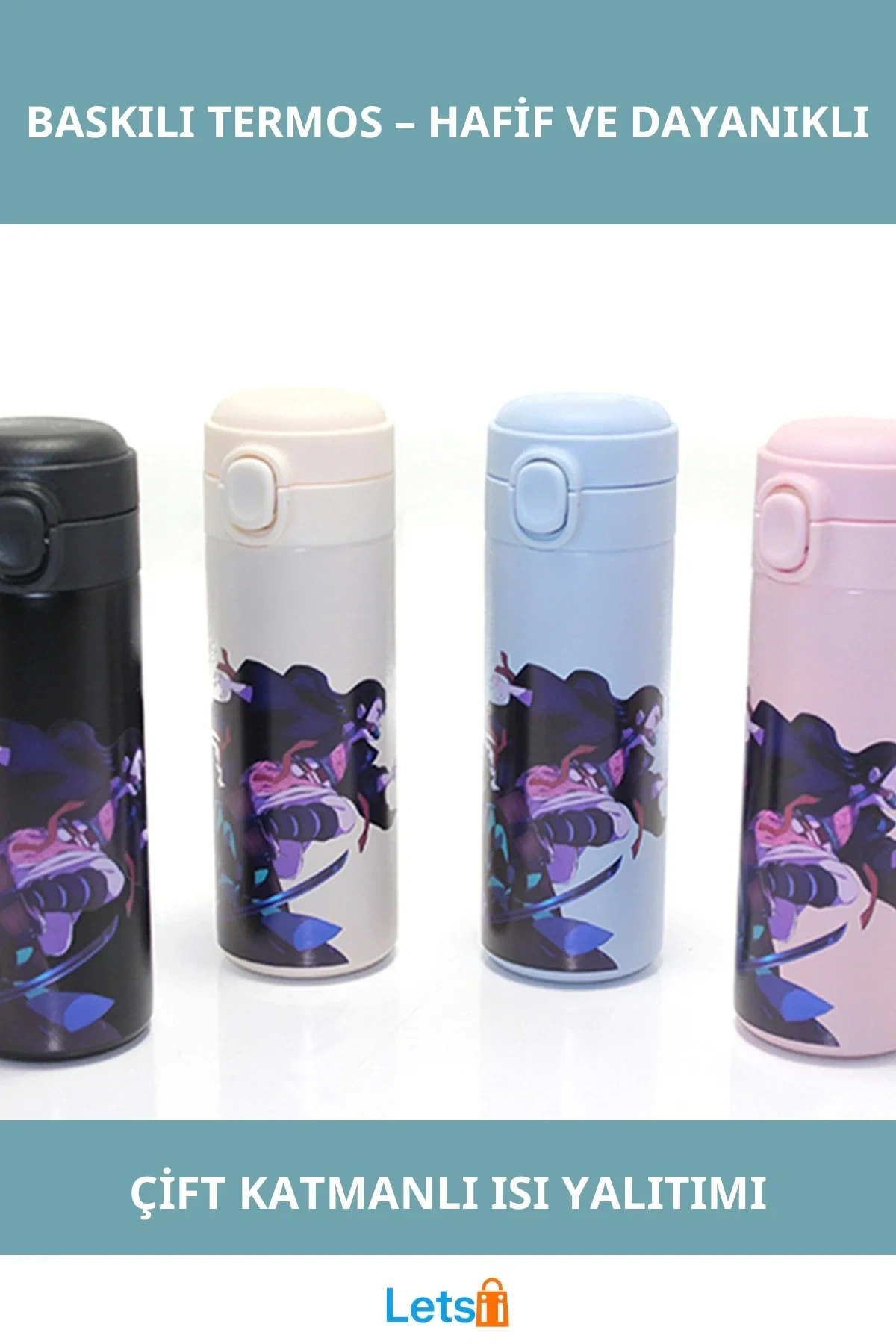 Anime Baskılı Paslanmaz Çelik Sızdırmaz Termos