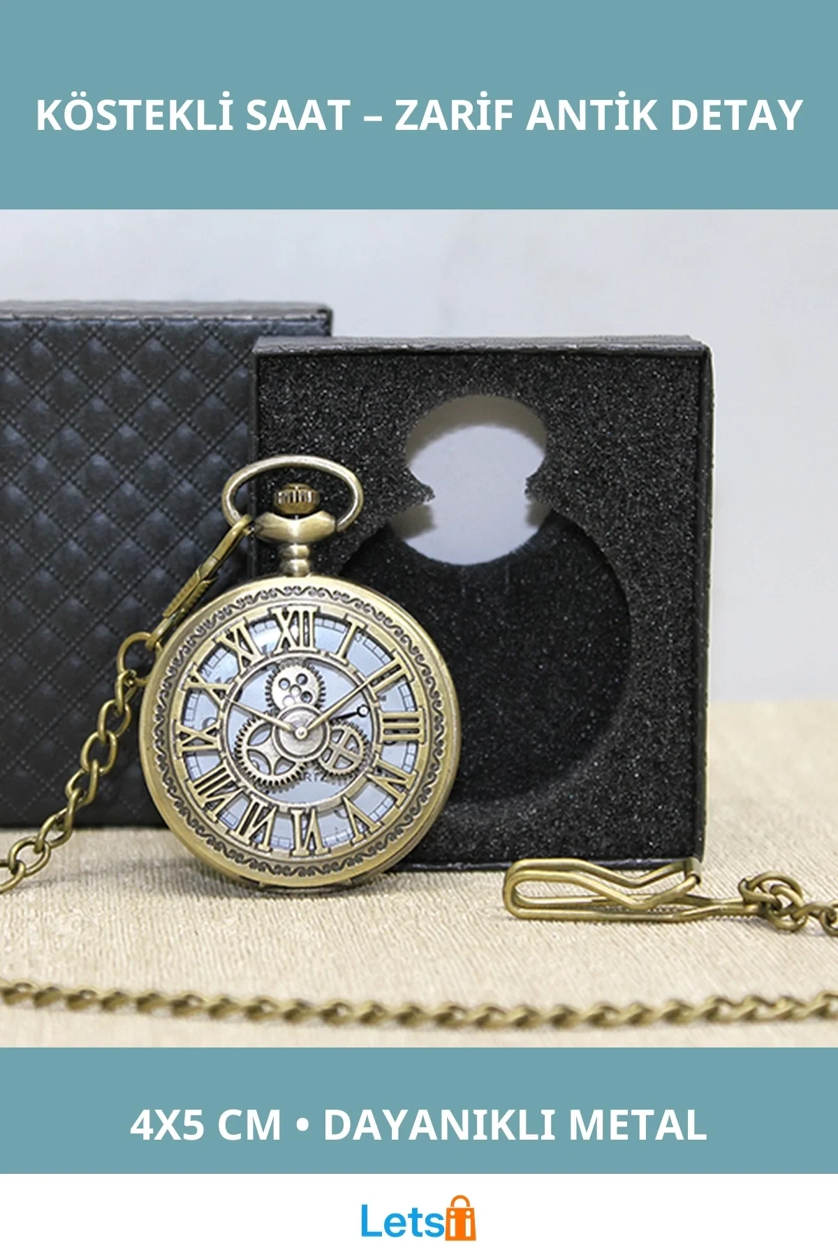 Antik Tasarımlı Özel Kutulu Köstekli Saat Model 2
