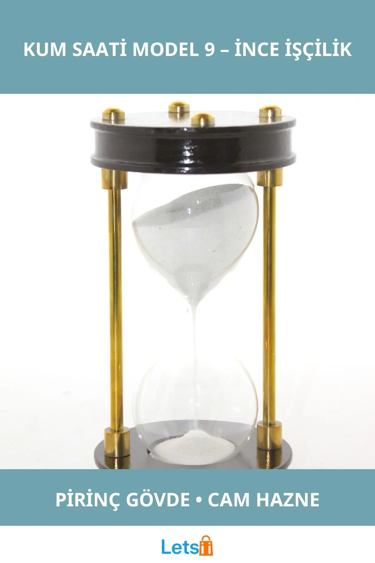 Antika Tasarımlı Zarif Pirinç Kum Saati