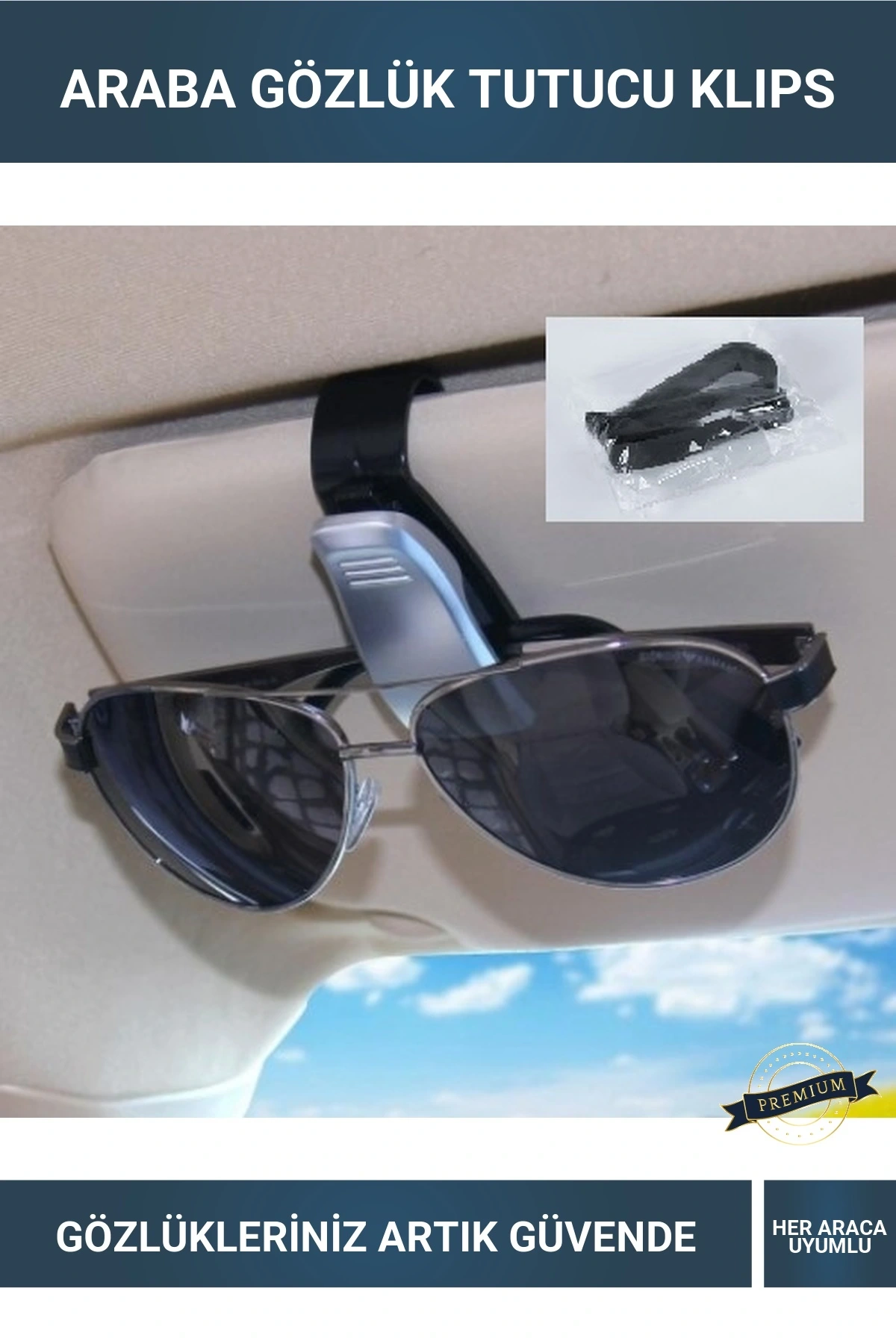 Araba Güneşlik Gözlük Tutucu Klips Mandallı Araç İçi Gözlük Organizer