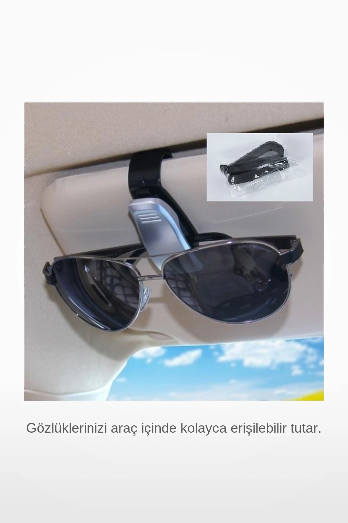 Araba Güneşlik Gözlük Tutucu Klips Mandallı Araç İçi Gözlük Organizer