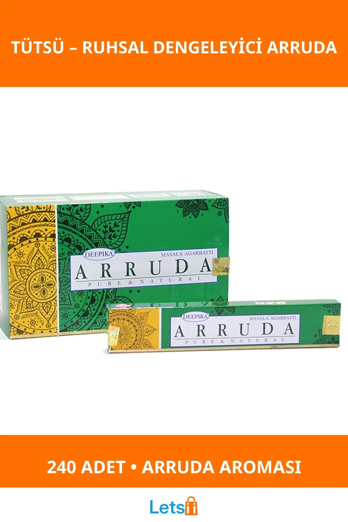 Arruda Aromalı Tütsü 12 Paket 240 Adet Rahatlatıcı