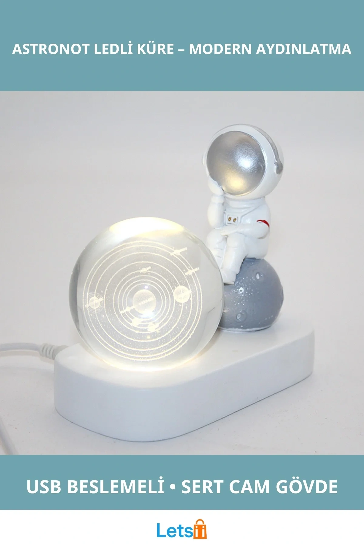 Astronot Tasarımlı LED Aydınlatma Küresi Dekoratif Işık