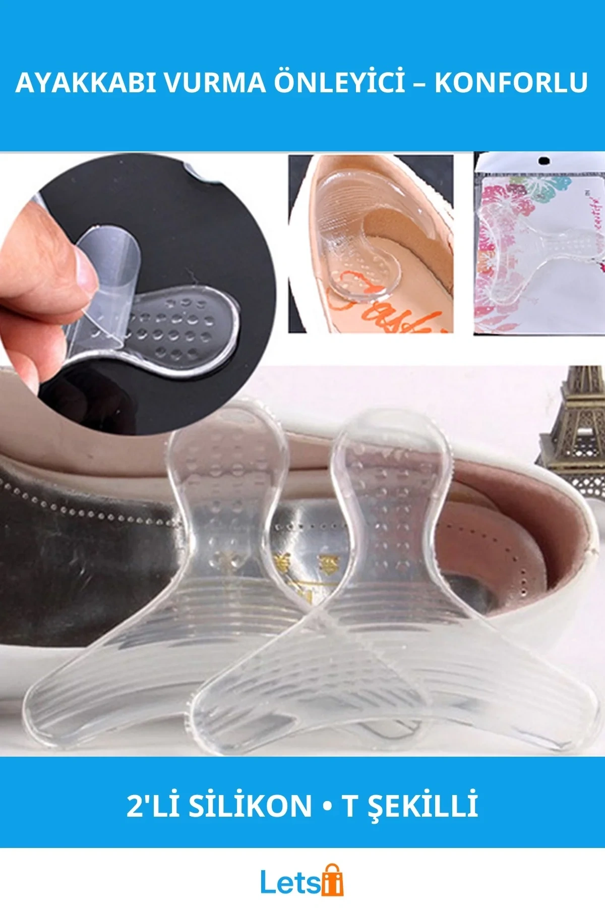 Ayakkabı Vurma Önleyici 2 Adet Silikon T Şekilli Bumper