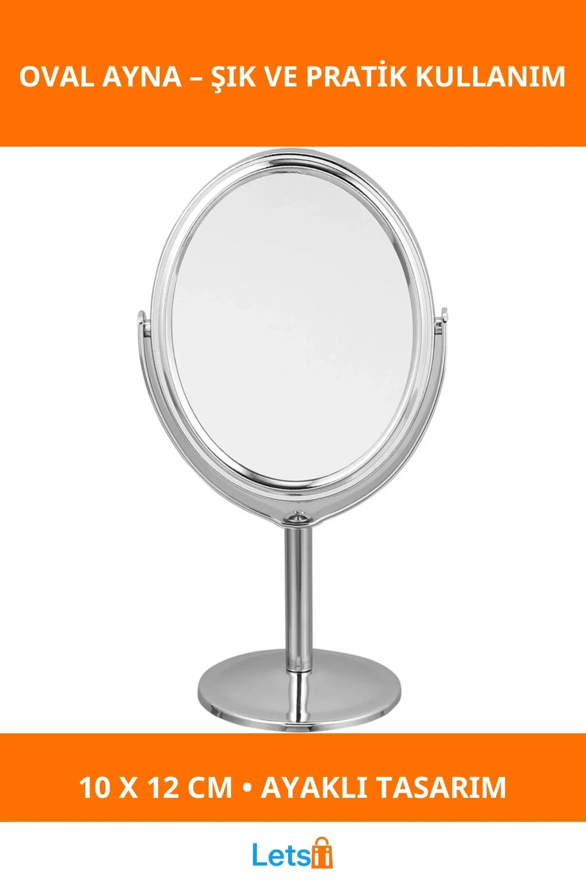 Ayaklı Oval Ayna 10x12 cm Modern Tasarım