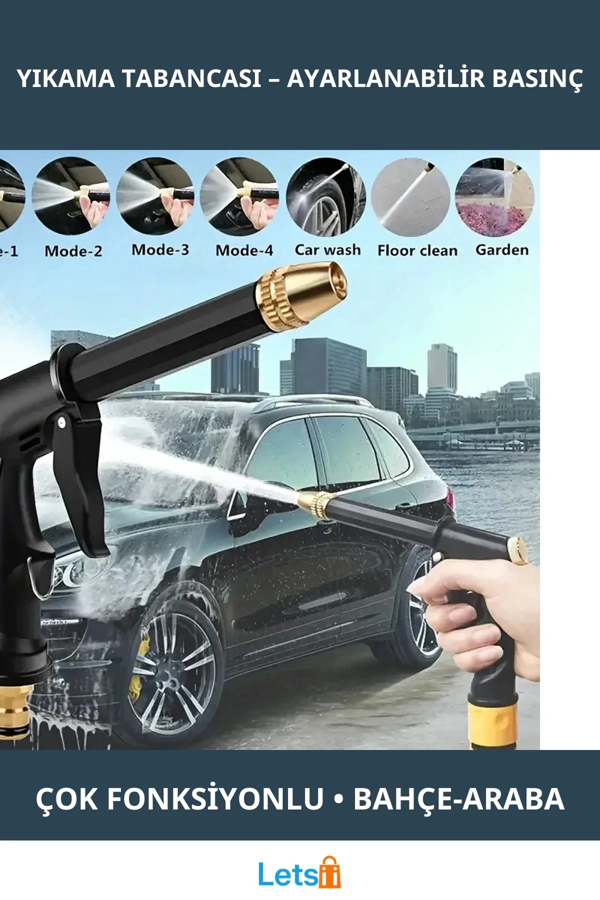 Ayarlanabilir Basınçlı Çok Fonksiyonlu Yıkama Tabancası