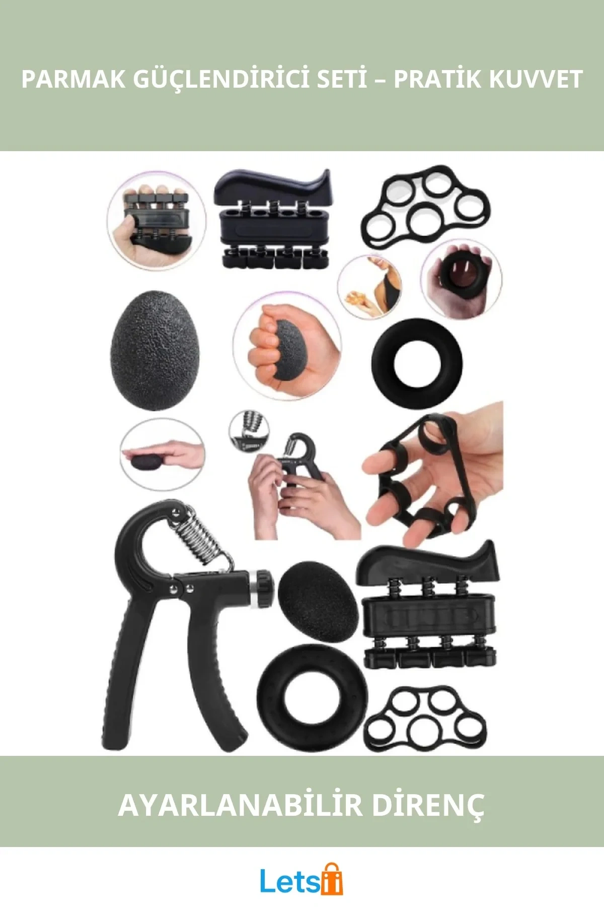 Ayarlanabilir Dirençli El Ve Parmak Güçlendirici Egzersiz Aleti