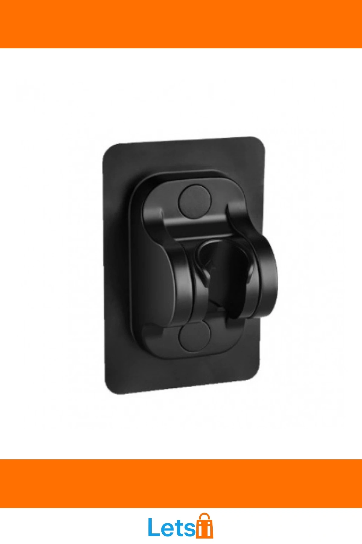 Ayarlanabilir Yapışkanlı Siyah Duş Başlığı Tutucu