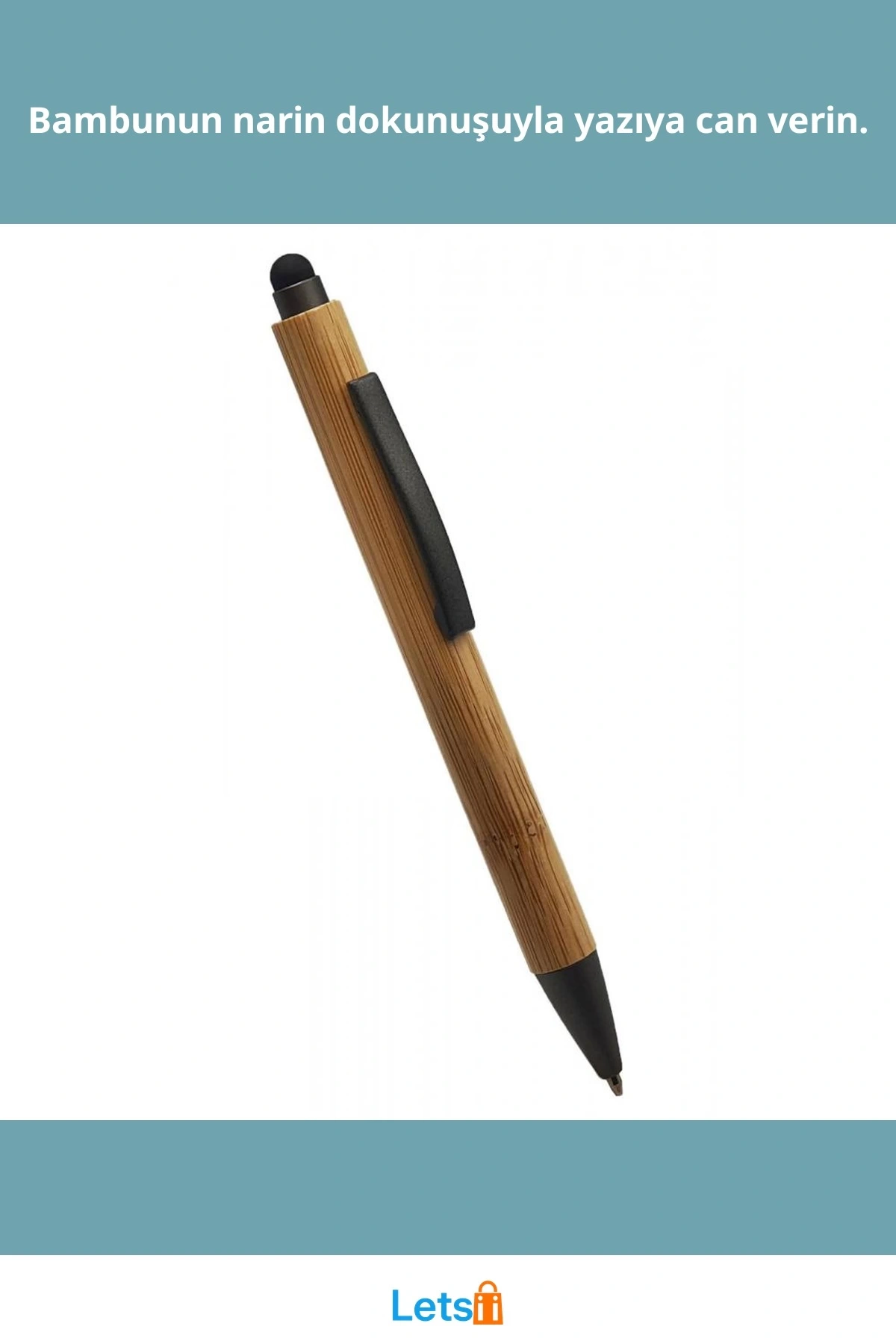 Bambu Dokunmatik Kalem Tükenmez Tasarım Ofis Kişisel Kullanım