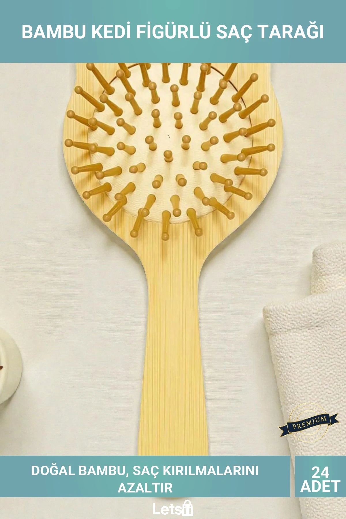 Bambu Kedi Figürlü Saç Tarağı 24lü Paket
