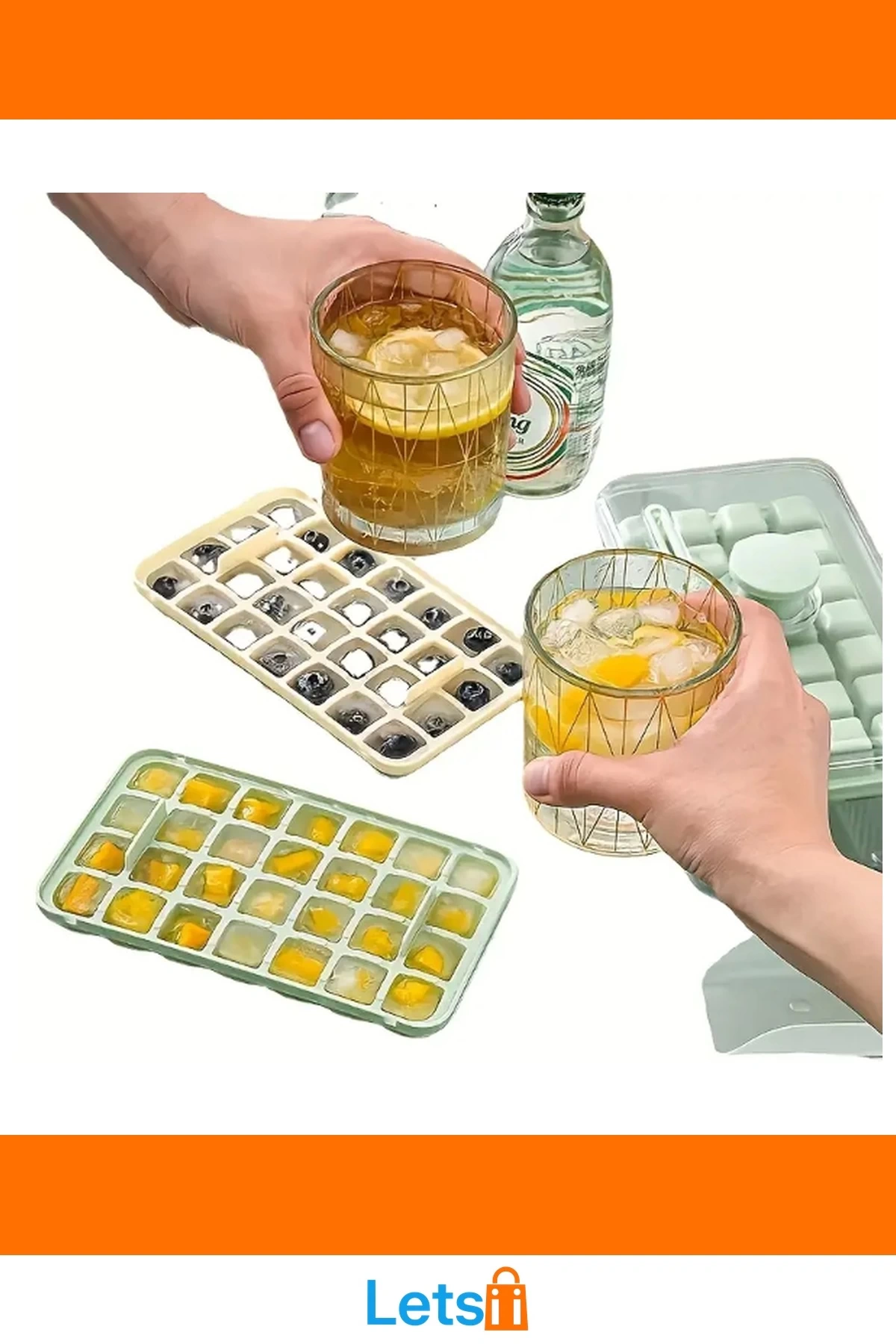 Basmalı Hazneli Pratik Buzluk 56 Adet Buz Küpü Kapasiteli BPA İçermeyen