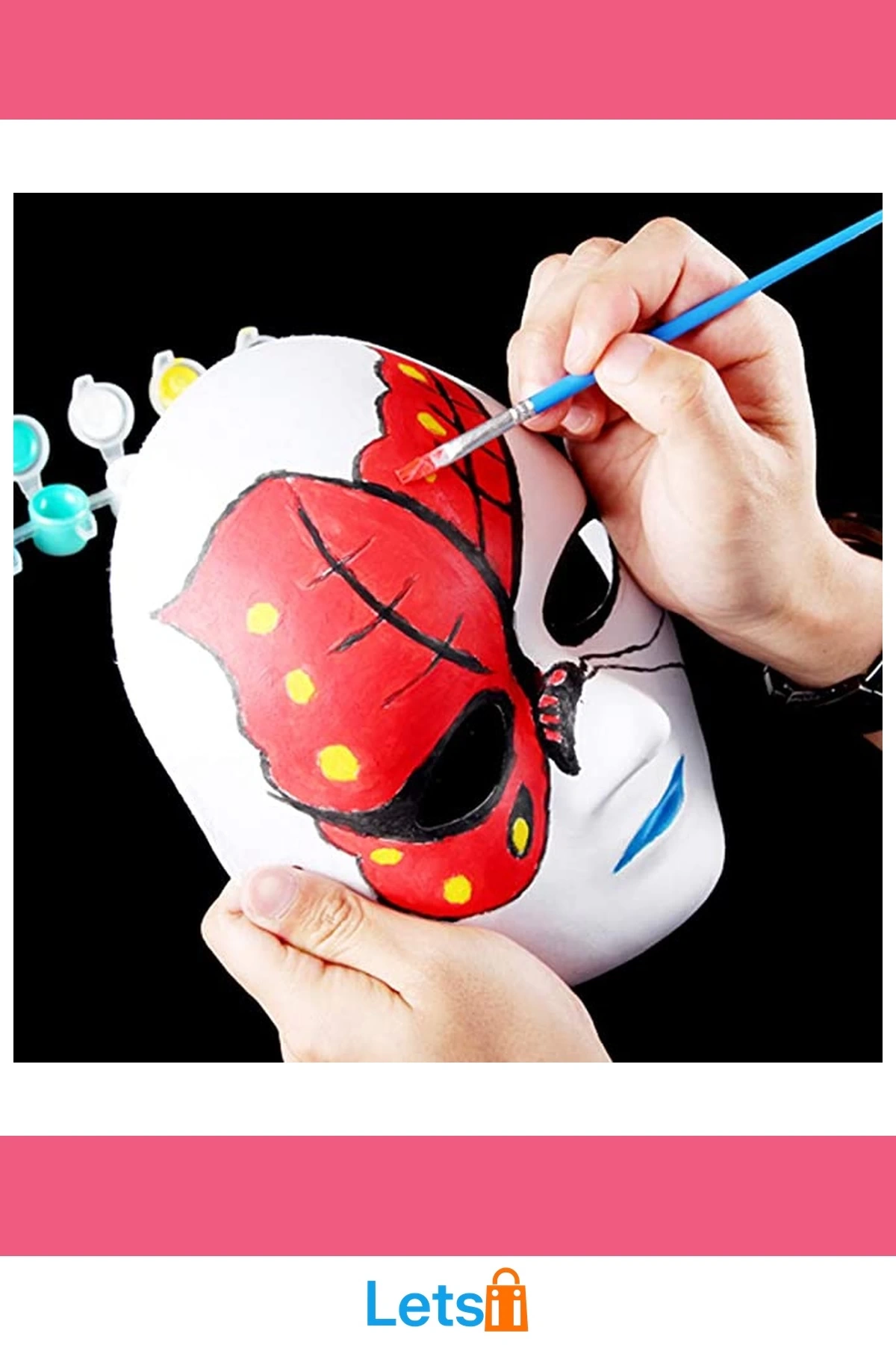 Beyaz Renk Boyanabilir Anonim Tam Yüz Cosplay Maske 24x18 cm