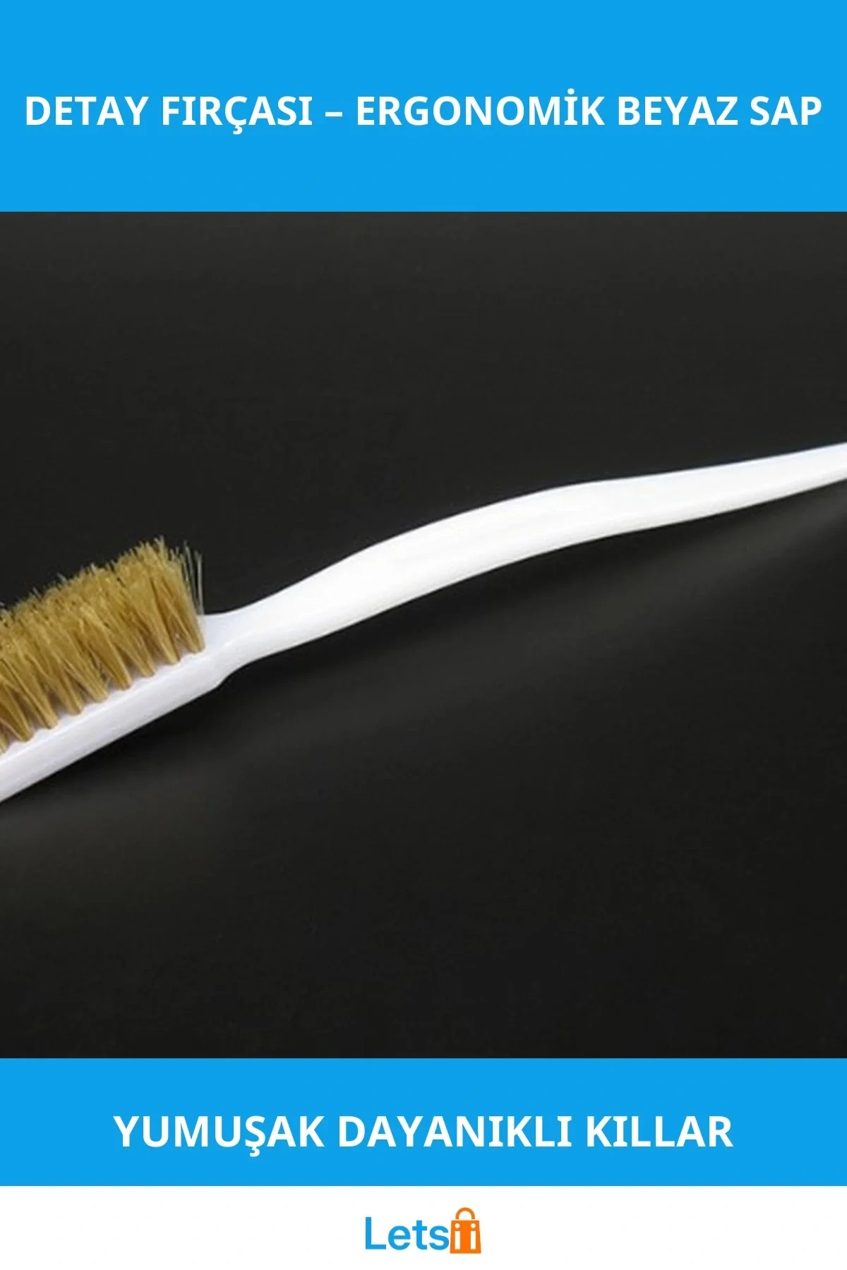Beyaz Saplı Çok Amaçlı Detay Temizlik Fırçası