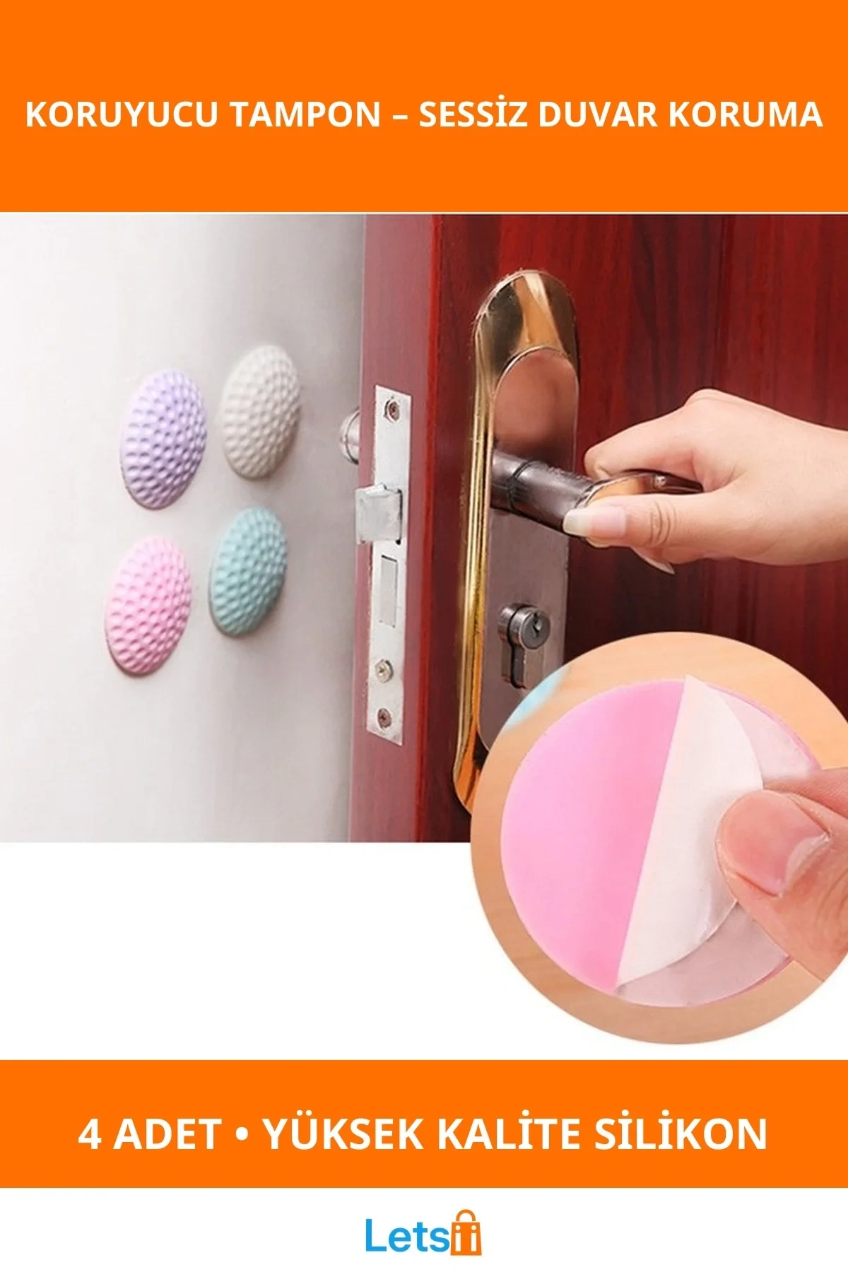 Beyaz Silikon Kapı Duvar Koruyucu Tampon 4lü Paket