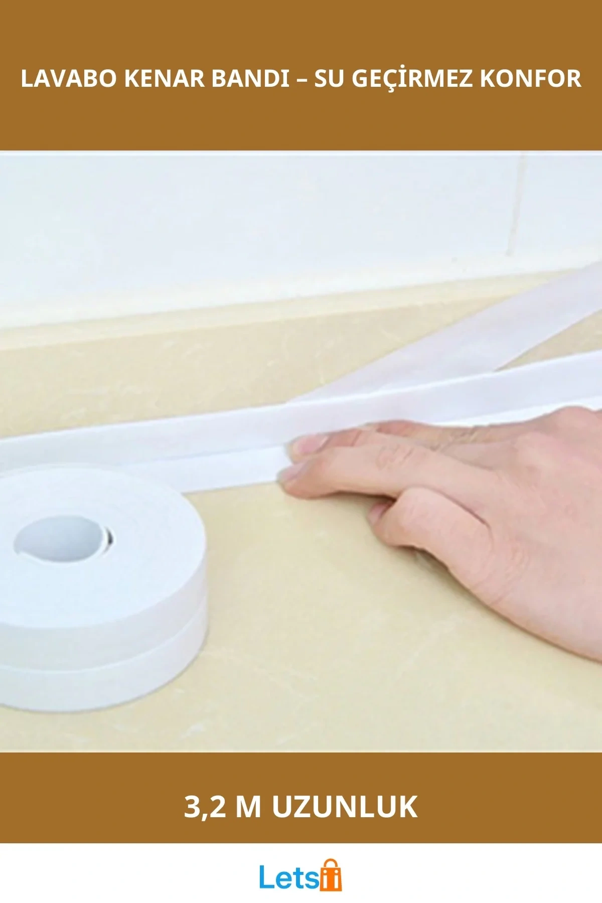 Beyaz Su Sızdırmaz Lavabo Kenar Bandı 3.2m