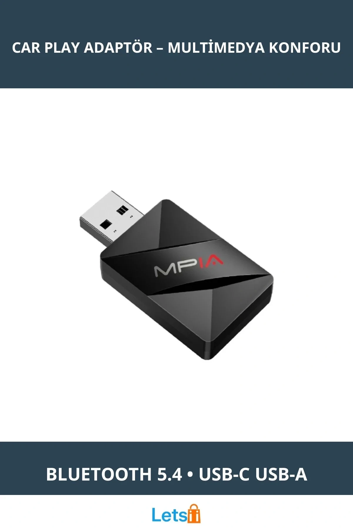 Bluetooth 5.4 Wi Fi 6 Android Car Play Adaptörü