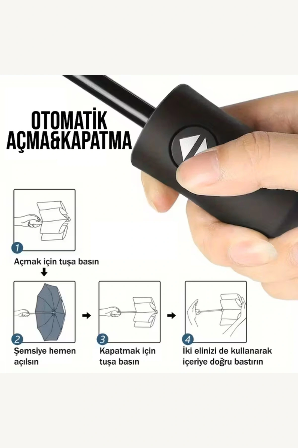 Bordo Otomatik Açılan Kompakt Şemsiye Rüzgar Dayanıklı 8 Telli Su Geçirmez Çantalı Şemsiye