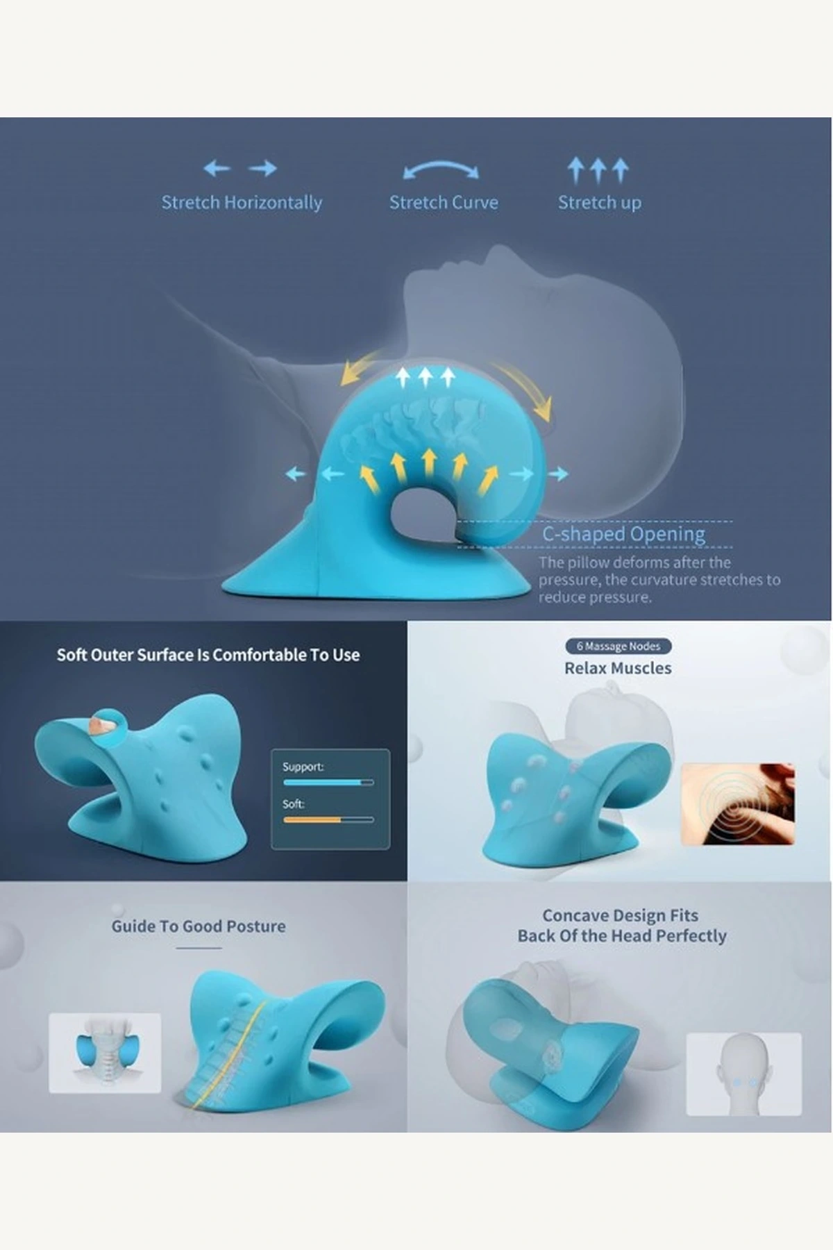 Boyun ve Omuz Ağrısı Giderici Rahatlatıcı Masaj Yastığı