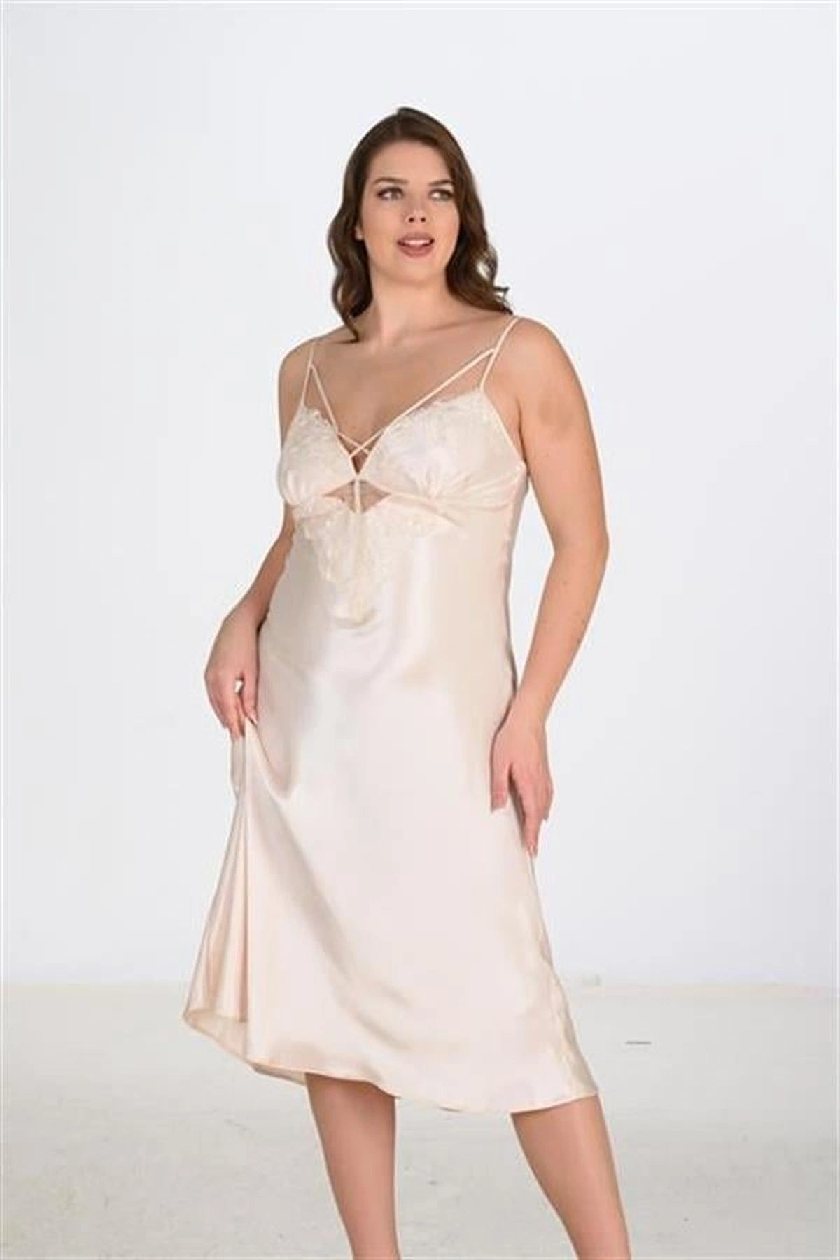 Büyük 2Li Fildişi Sabahlık Takımı Fil Dişi Renk