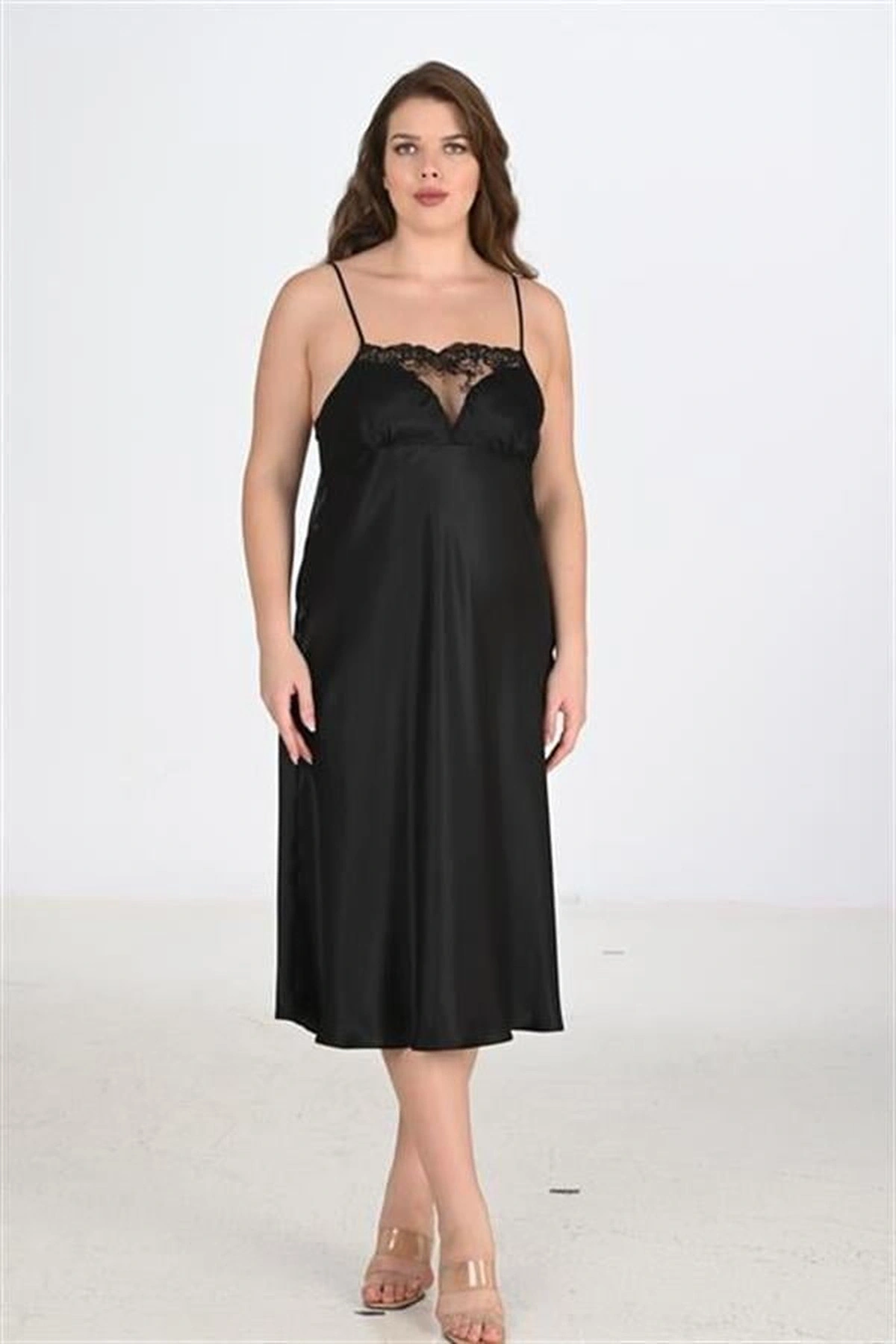 Büyük 2Li Saten Sabahlık Takımı Pudra Renk