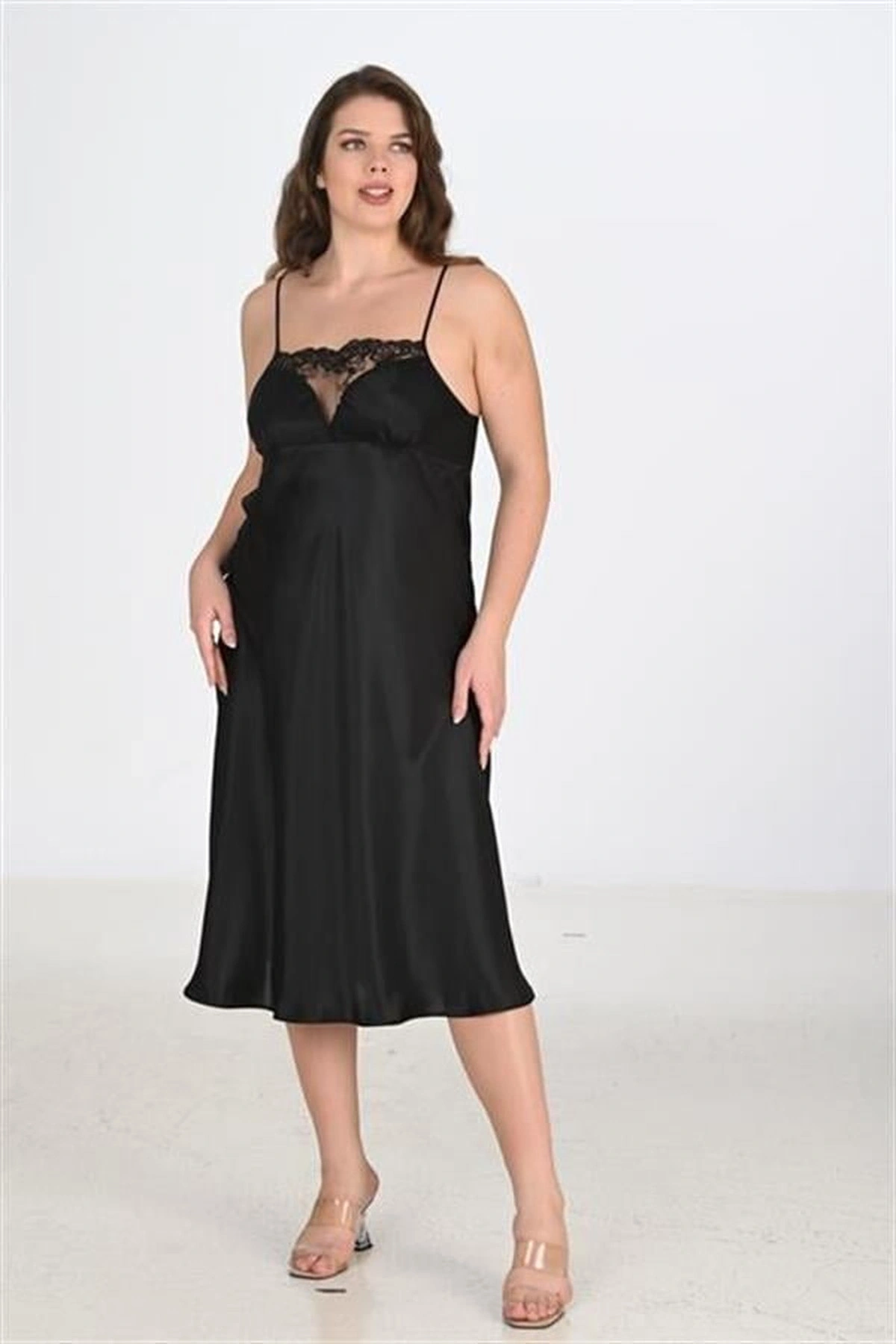 Büyük 2Li Saten Sabahlık Takımı Pudra Renk