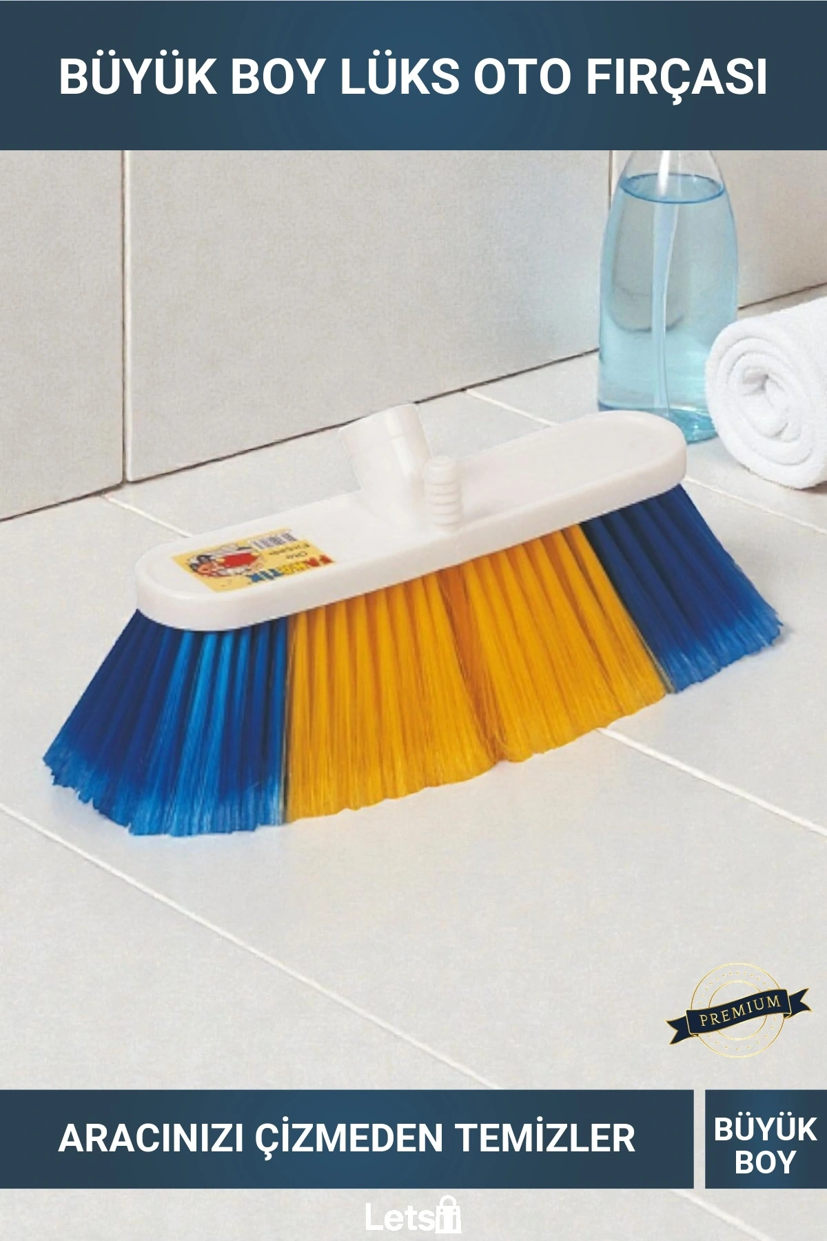 Büyük Boy Lüks Mavi Sarı Oto Fırçası