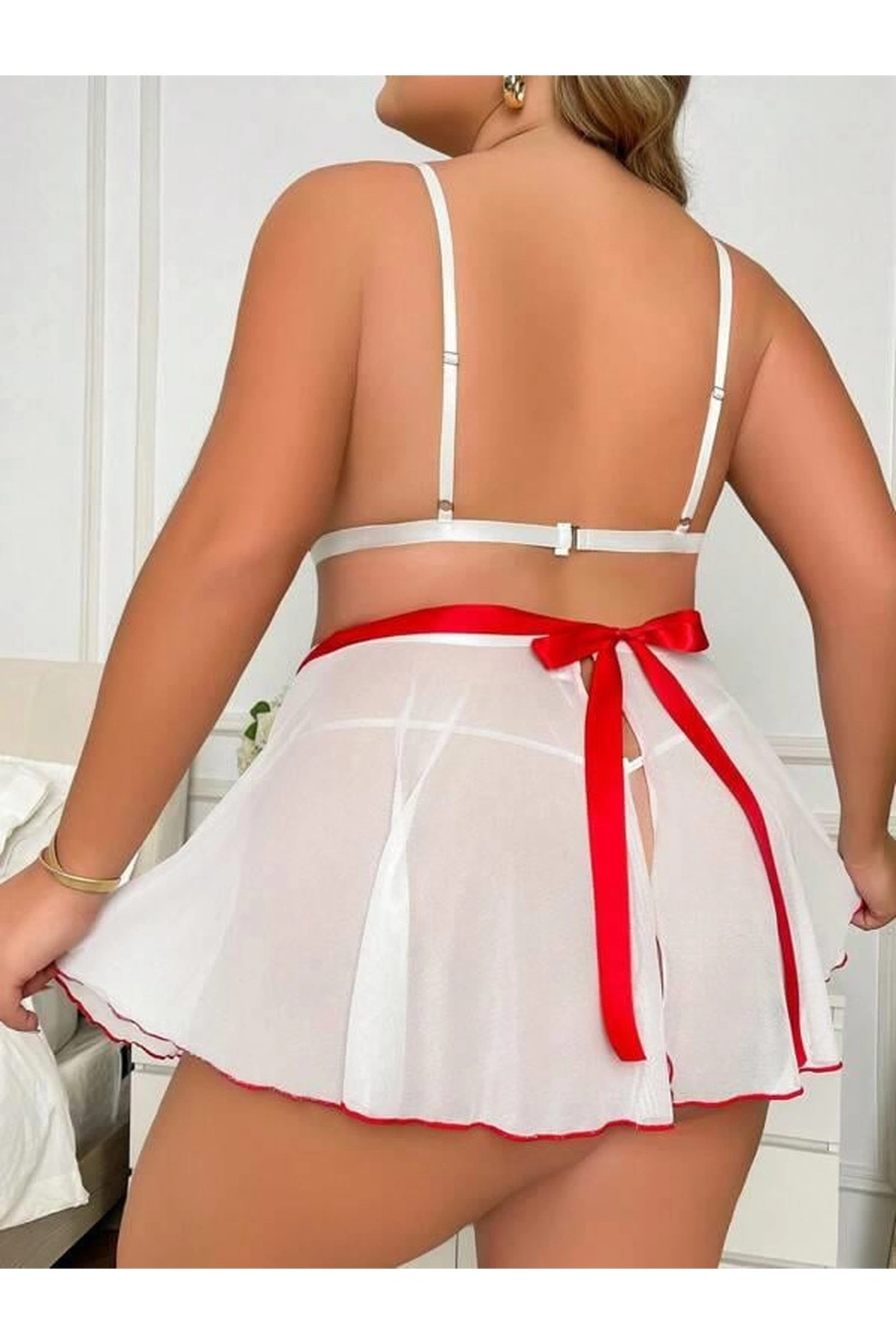 Büyük Fantezi Hemşire Kostümü Beyaz Renk