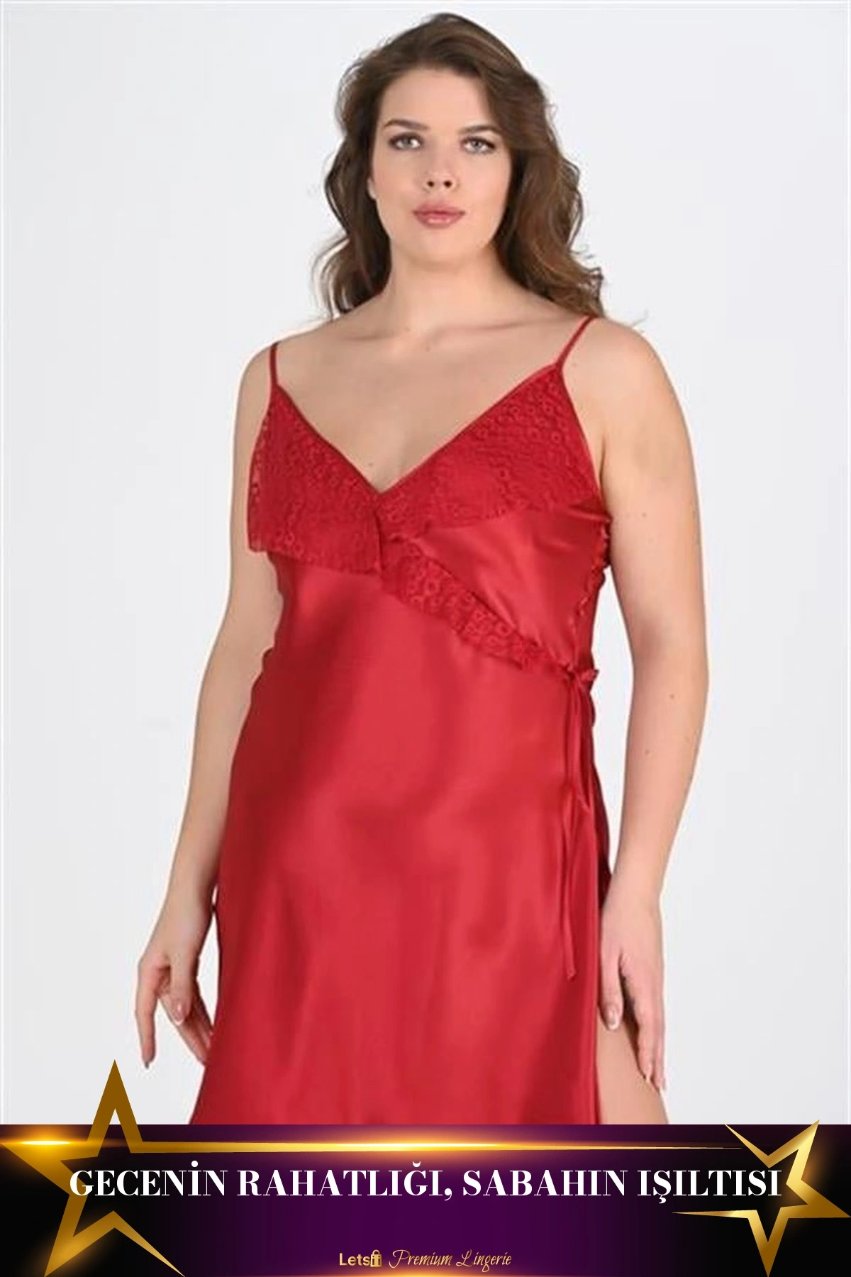 Büyük Gecelik Tek Parça Konforlu Model Bordo Renk